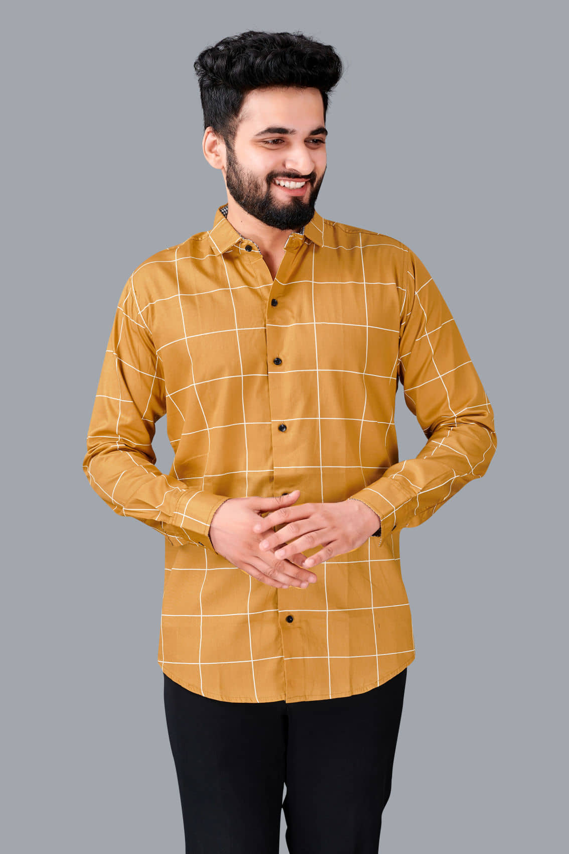 VTEXX Cotton Blend Regular Fit Checks Full Sleeves Men's Casual Shirt - Brown ( Pack of 1 )