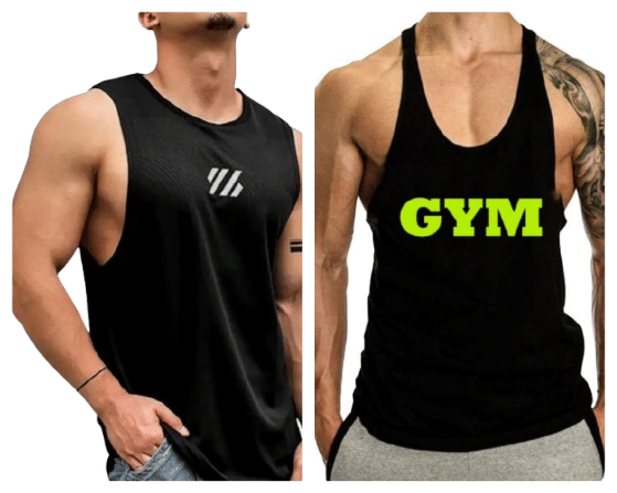     			VTSports Pack of 2 Polyester Gym Vest For Men ( Black )