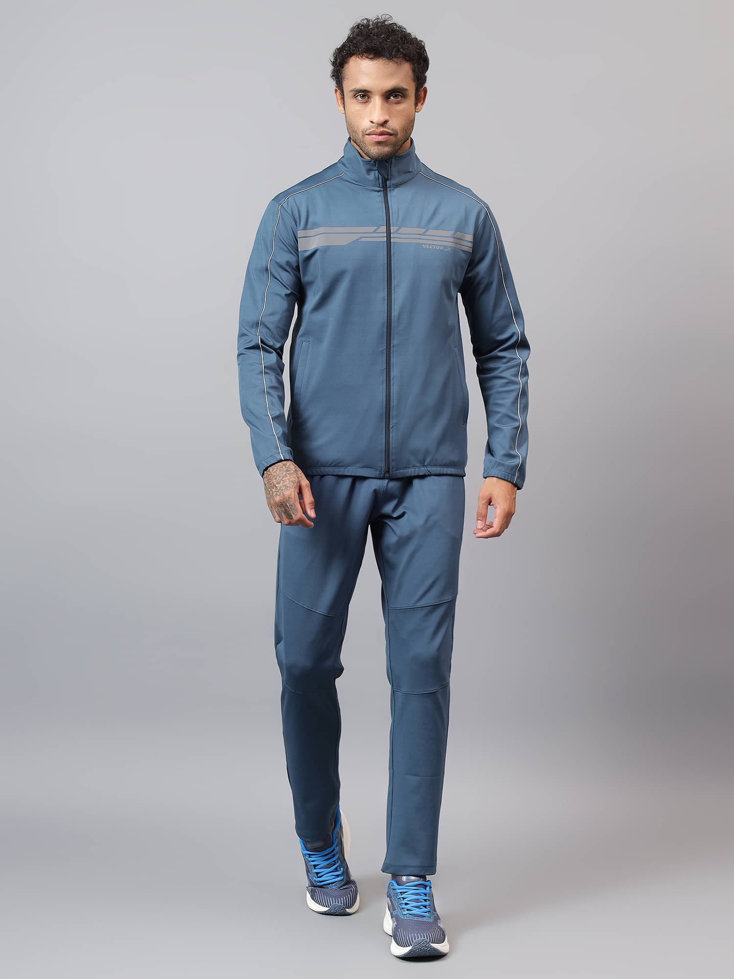 Vector X Blue Polyester Regular Fit Solid Men's Sports Tracksuit ( Pack of 1 ) Vector X Blue Polyester Regular Fit Solid Men's Sports Tracksuit ( Pack of 1 )