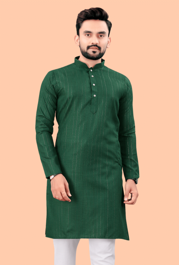 YUG ART Dark Green Cotton Men's Regular Kurta ( Pack of 1 ) YUG ART Dark Green Cotton Men's Regular Kurta ( Pack of 1 )