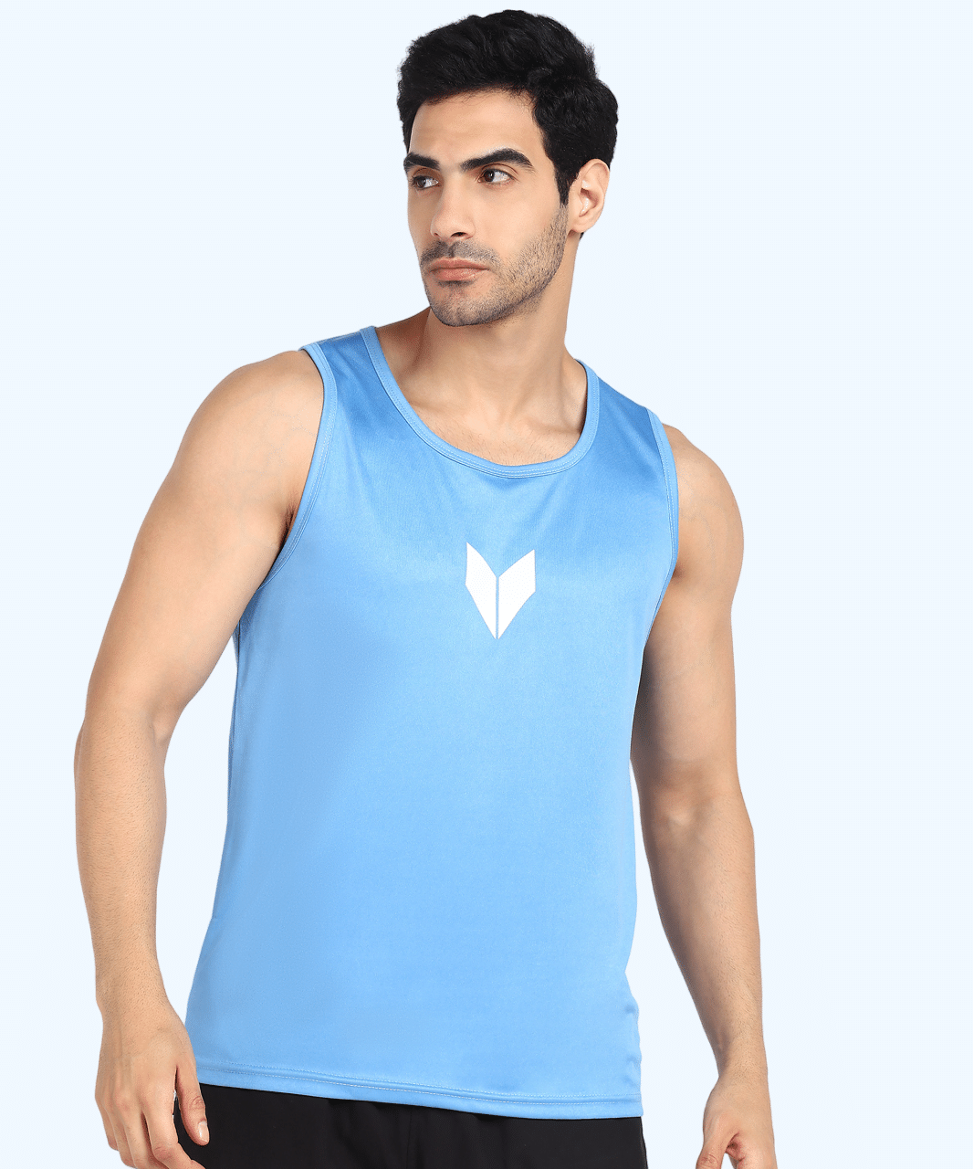 YUNEK Pack of 1 Cotton Blend Gym Vest For Men ( Blue ) YUNEK Pack of 1 Cotton Blend Gym Vest For Men ( Blue )