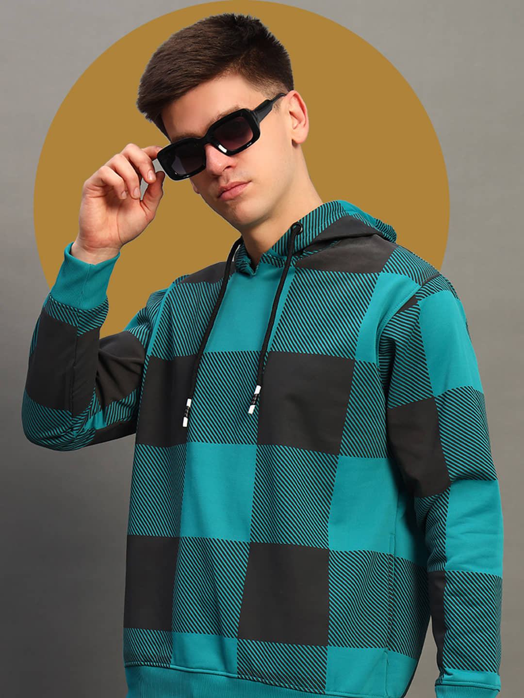 stelvin Cotton Blend Hooded Men's Sweatshirt - Teal ( Pack of 1 )