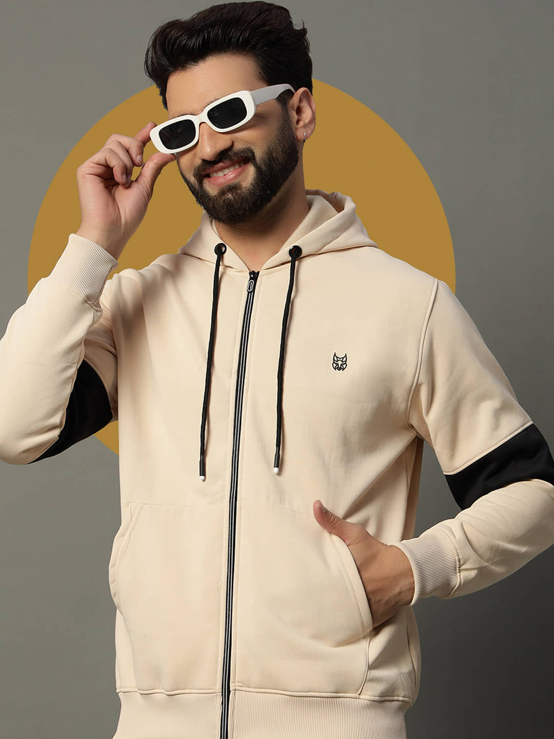 stelvin Cotton Blend Hooded Men's Sweatshirt - White ( Pack of 1 )