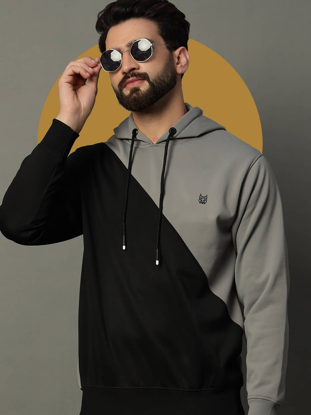 stelvin Cotton Blend Hooded Men's Sweatshirt - Beige ( Pack of 1 )