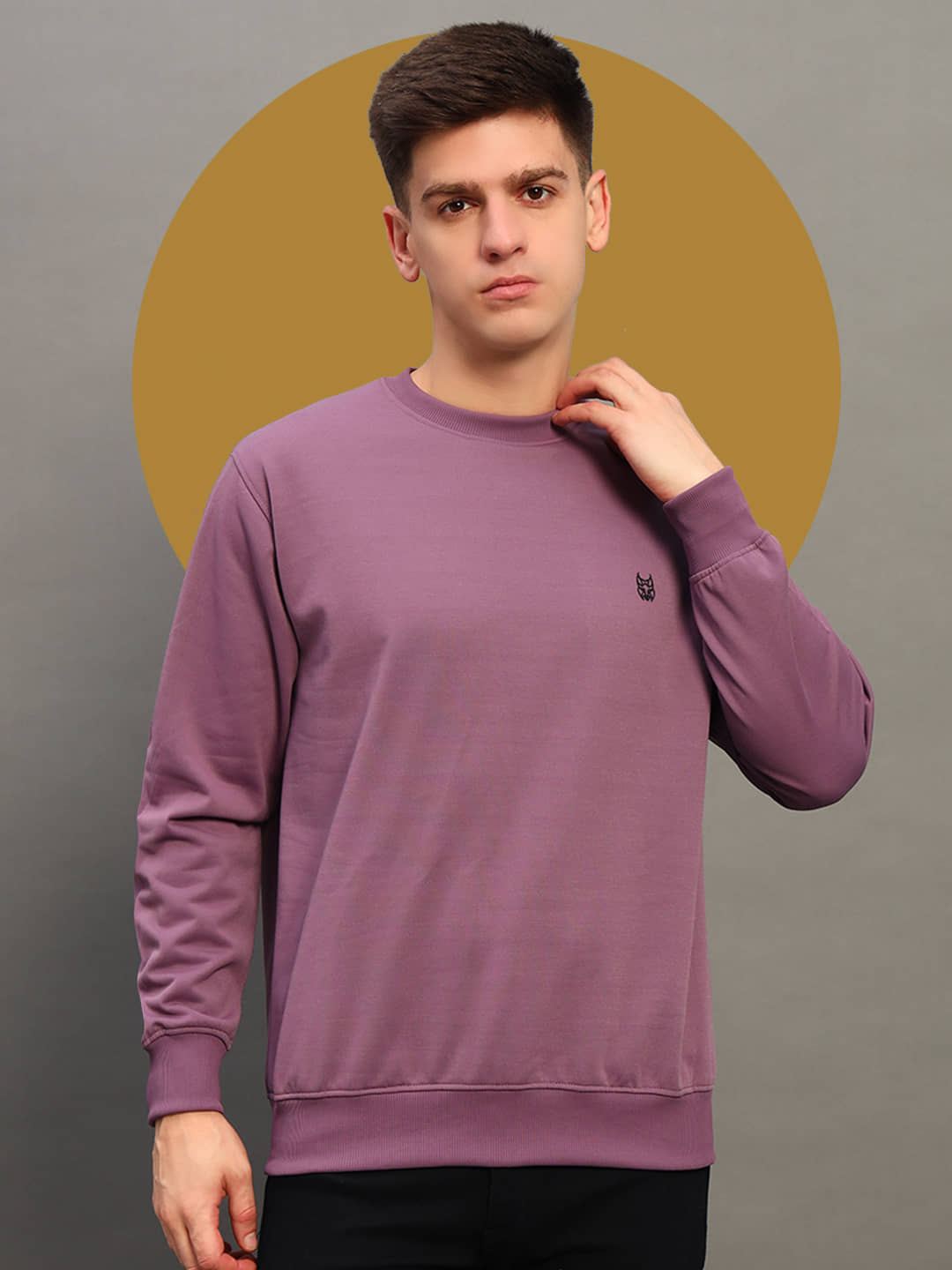 stelvin Cotton Blend Round Neck Men's Sweatshirt - Pink ( Pack of 1 )