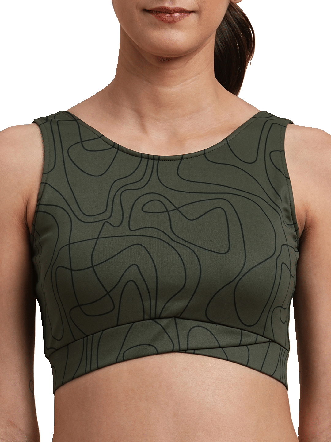 vitawolf Olive Green Polyester Removable Padding Women's Sports Bra ( Pack of 1 )