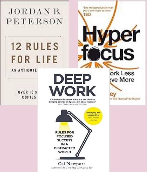     			12 Rules for Life + Hyperfocus + Deep Work