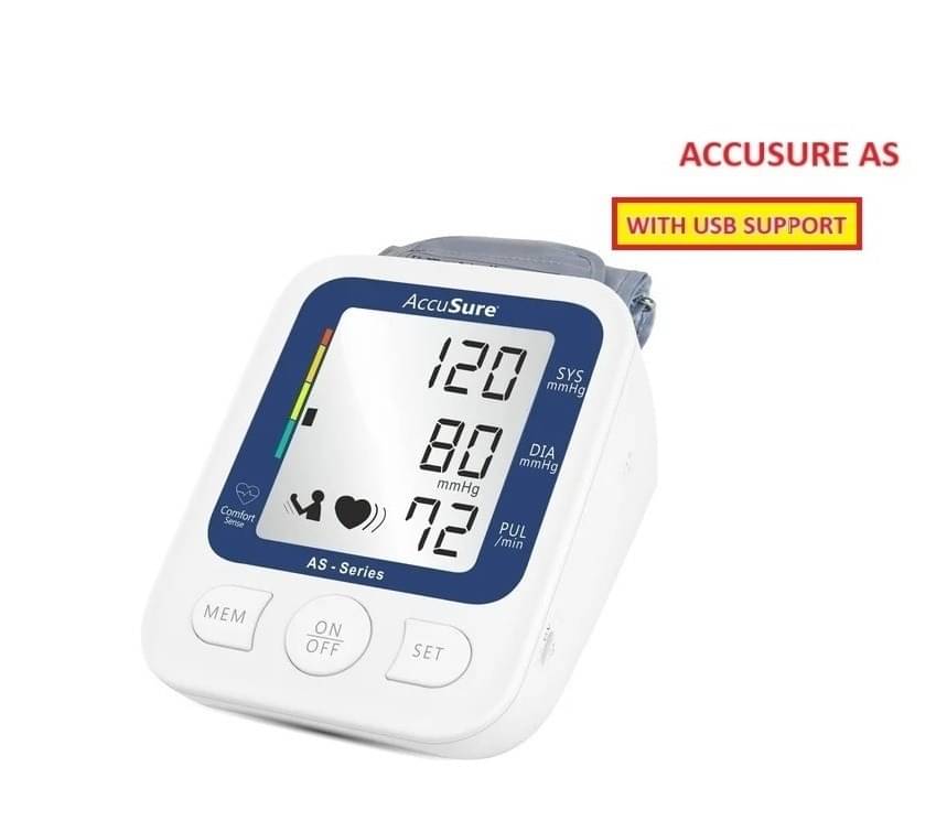 ACCUSURE AS Automatic and Advance Feature BP Monitor, White Pressure Cuff ACCUSURE AS Automatic and Advance Feature BP Monitor, White Pressure Cuff