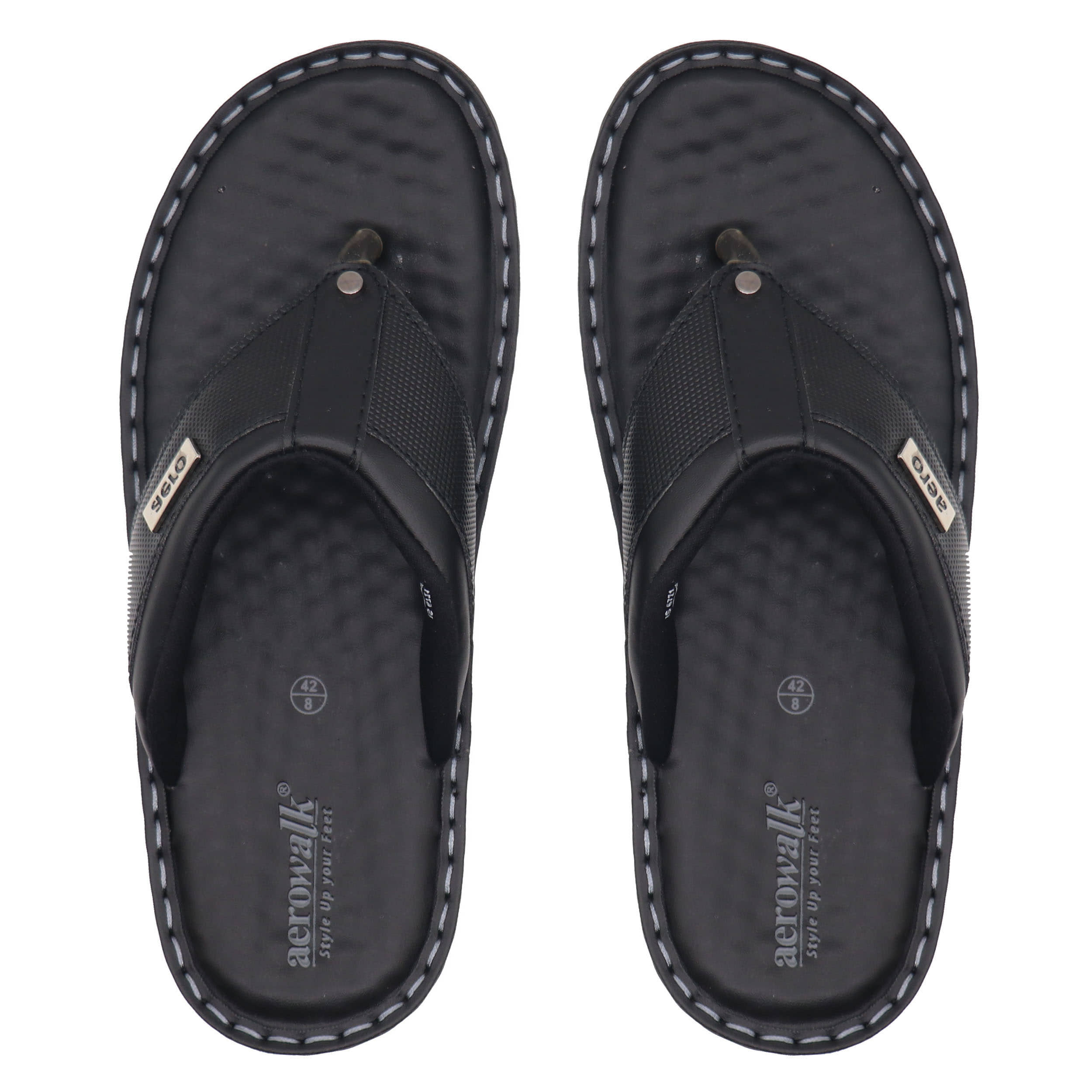 Aerowalk Black Men's Thong Flip Flop