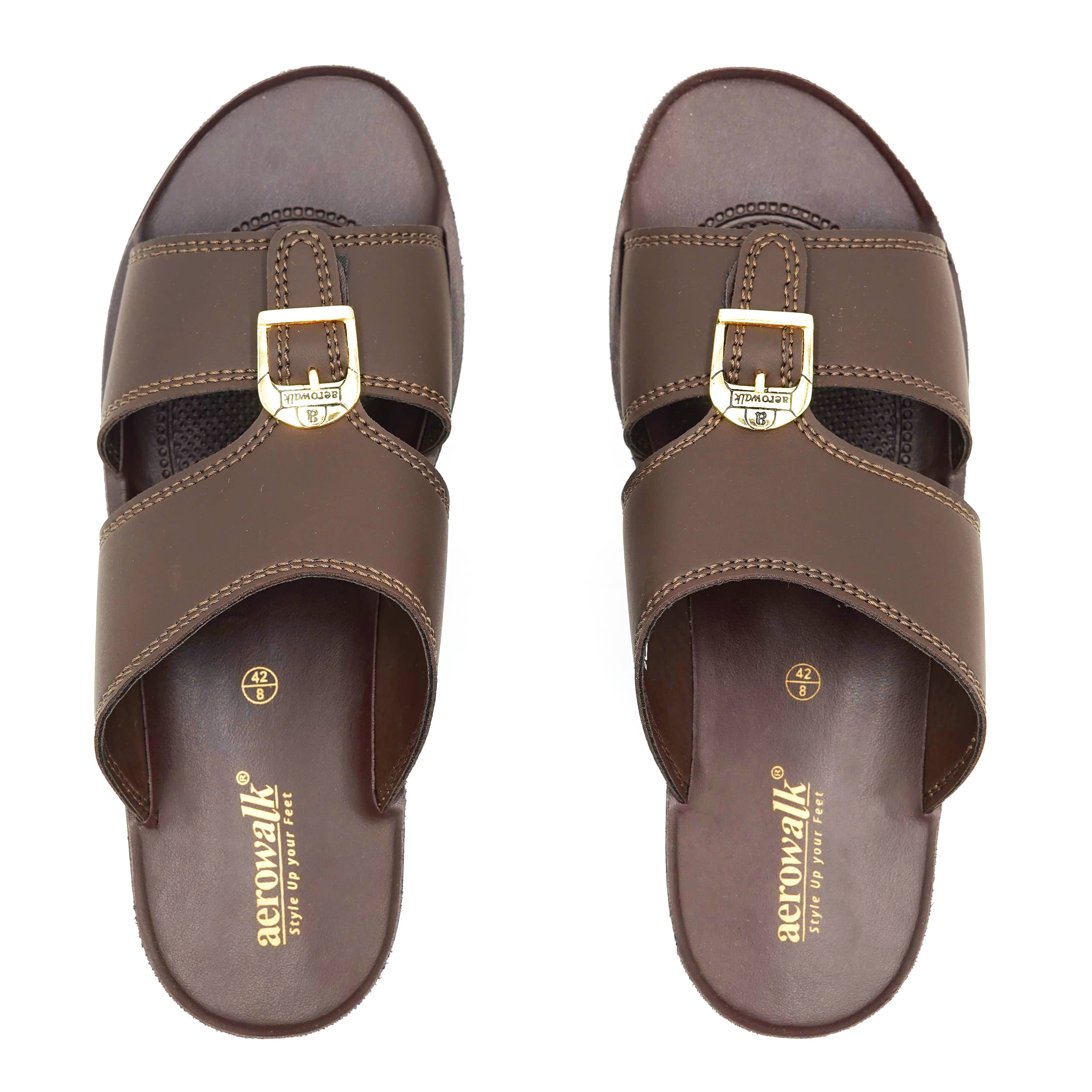 Aerowalk Brown Men's Leather Slipper