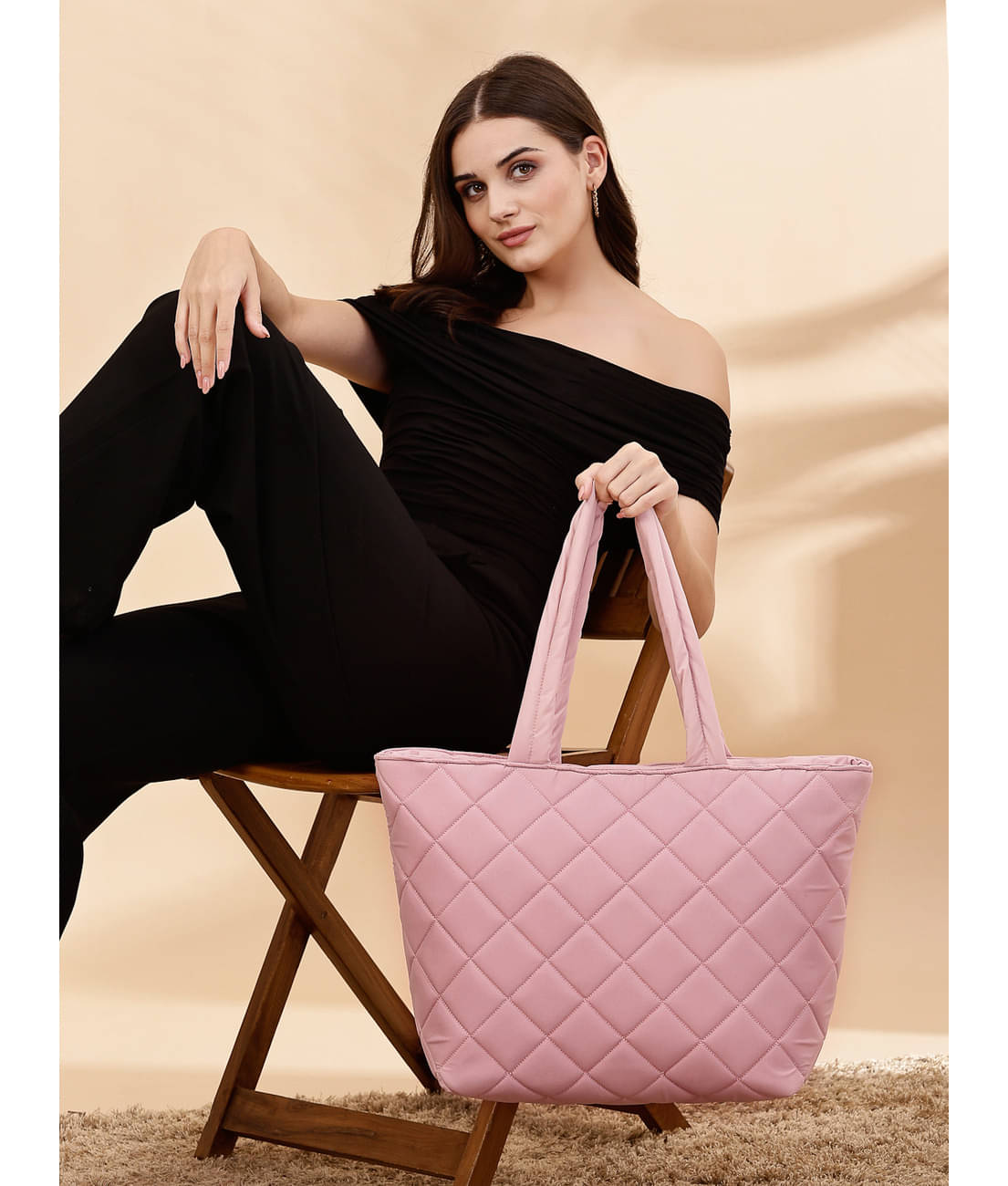     			Anekaant Handheld Bag Polyster Set of 1 ( Pink )