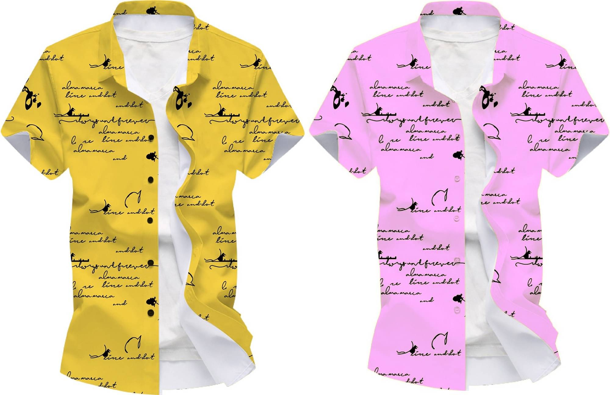 Blue dove Elastane Regular Fit Printed Half Sleeves Men's Casual Shirt - Pink ( Pack of 2 ) Blue dove Elastane Regular Fit Printed Half Sleeves Men's Casual Shirt - Pink ( Pack of 2 )