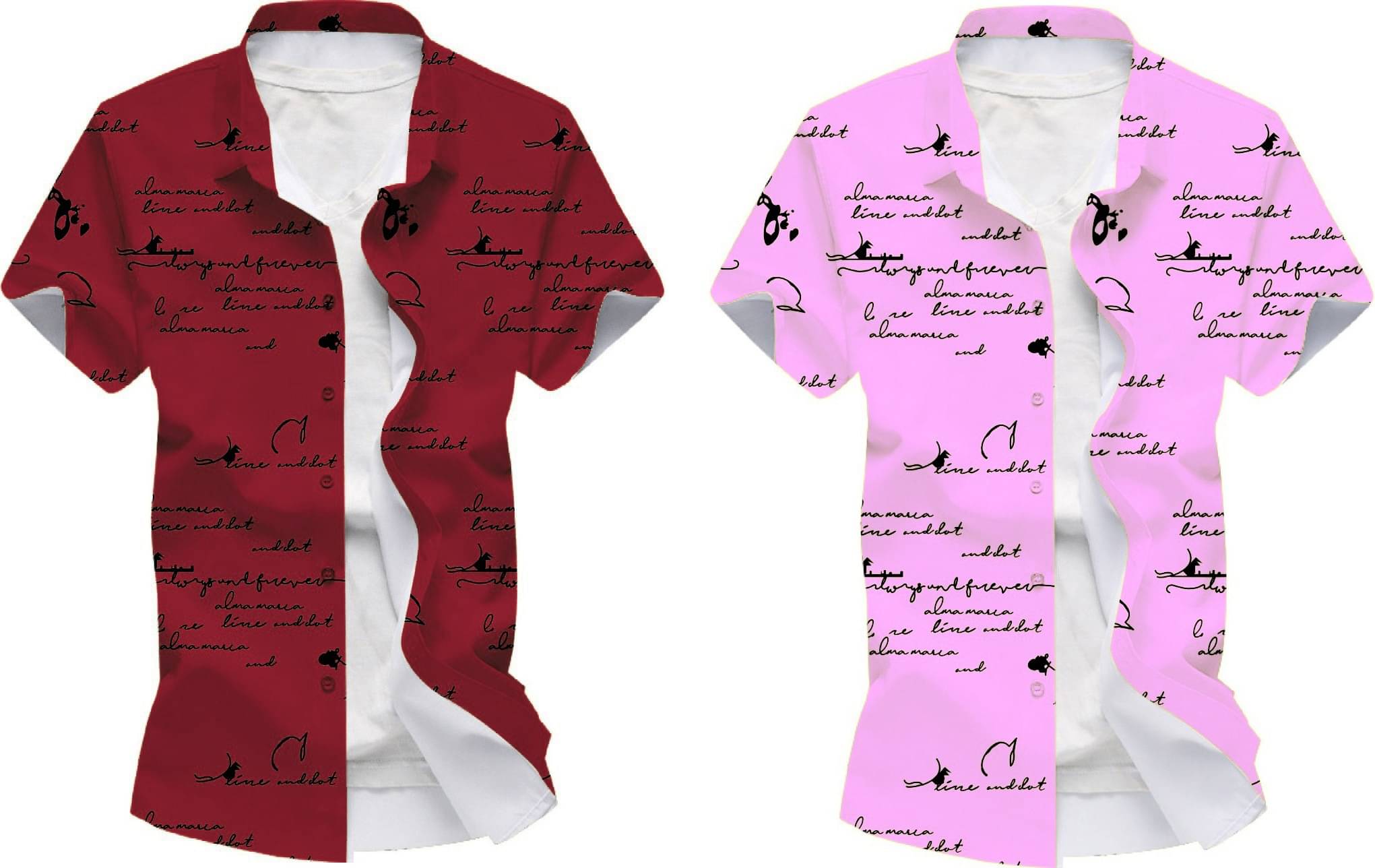 Blue dove Elastane Regular Fit Printed Half Sleeves Men's Casual Shirt - Pink ( Pack of 2 ) Blue dove Elastane Regular Fit Printed Half Sleeves Men's Casual Shirt - Pink ( Pack of 2 )