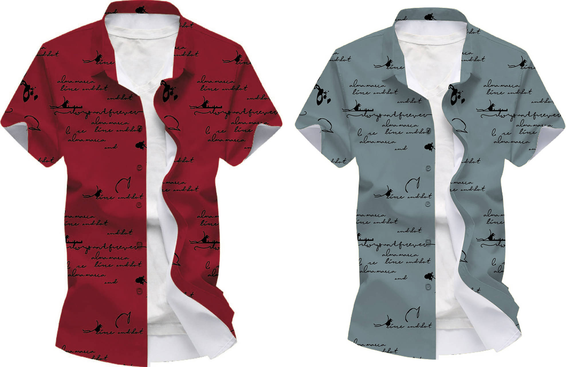     			Blue dove Elastane Regular Fit Printed Half Sleeves Men's Casual Shirt - Maroon ( Pack of 2 )