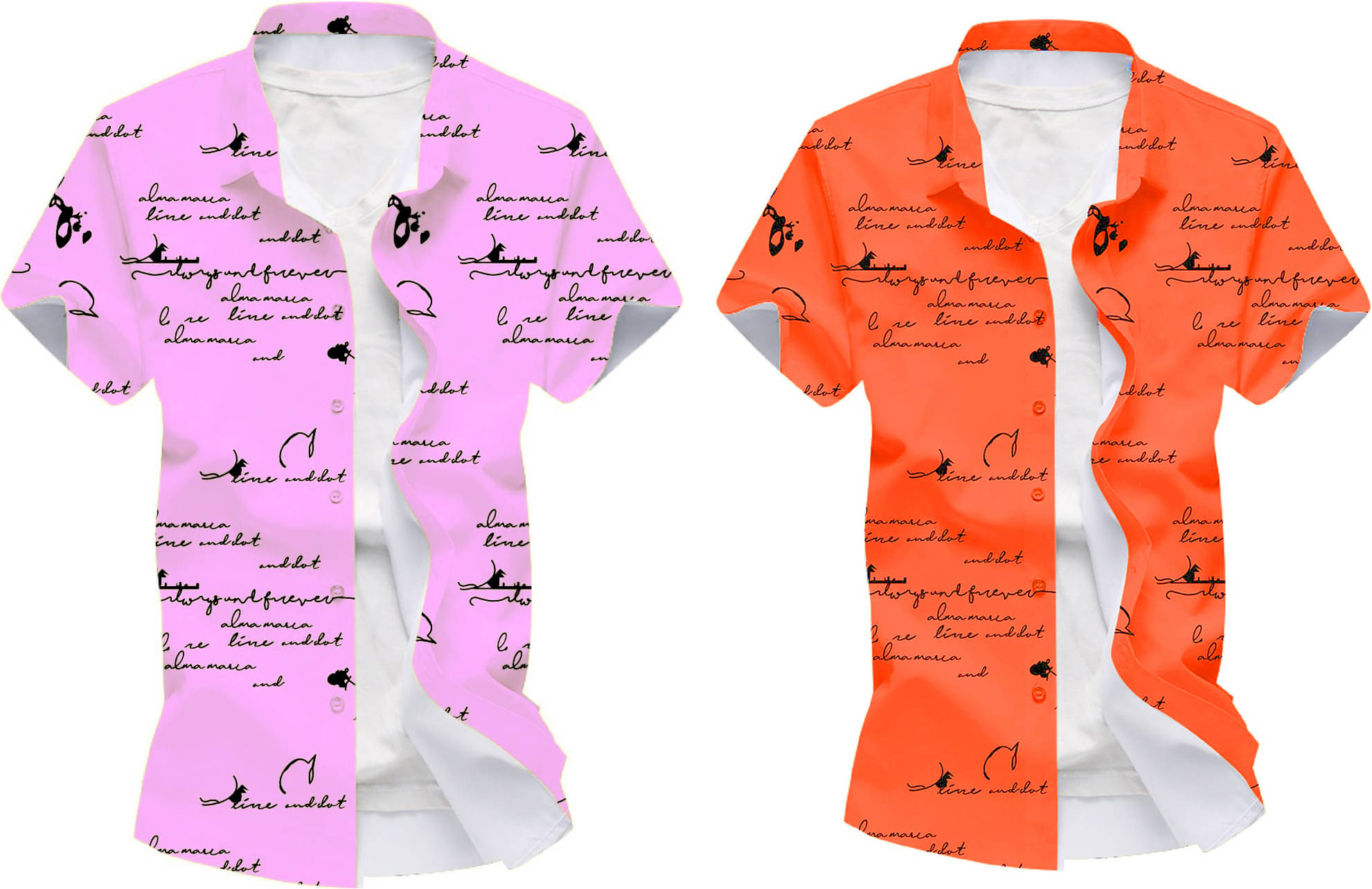     			Blue dove Elastane Regular Fit Printed Half Sleeves Men's Casual Shirt - Orange ( Pack of 2 )