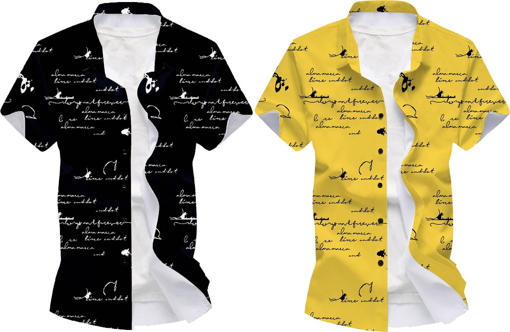 Blue dove Elastane Regular Fit Printed Half Sleeves Men's Casual Shirt - Yellow ( Pack of 2 ) Blue dove Elastane Regular Fit Printed Half Sleeves Men's Casual Shirt - Yellow ( Pack of 2 )