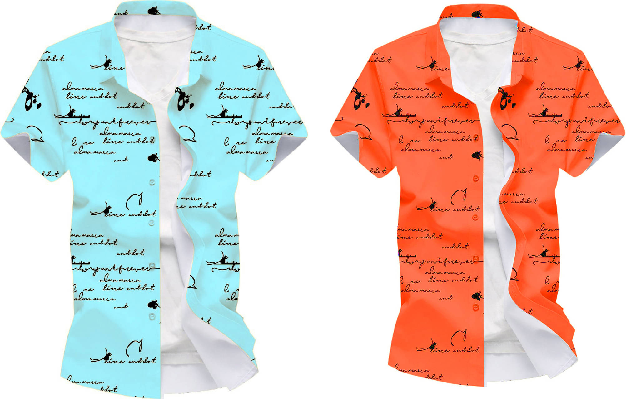     			Blue dove Elastane Regular Fit Printed Half Sleeves Men's Casual Shirt - Light Blue ( Pack of 2 )