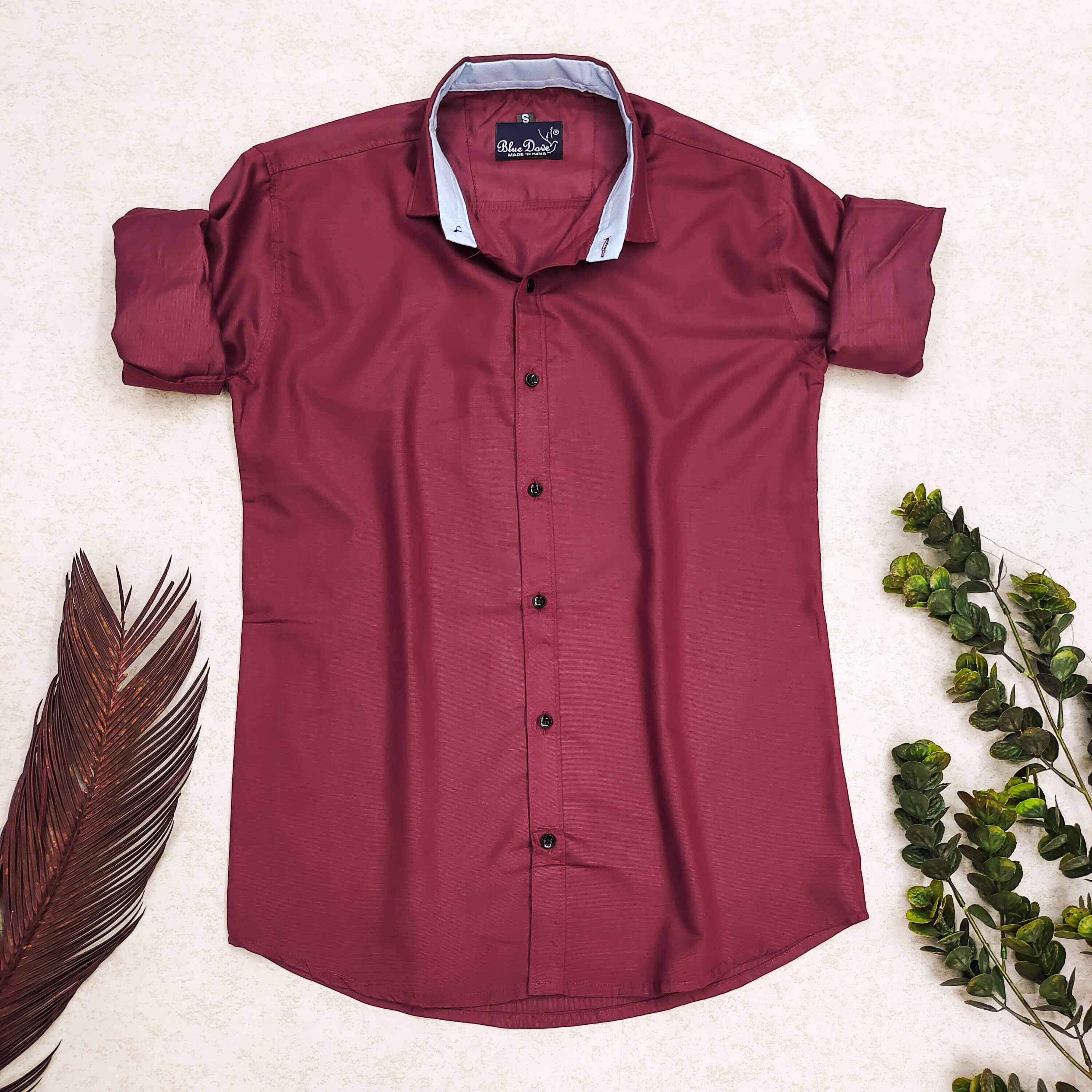 Bluedove Cotton Blend Regular Fit Solids Full Sleeves Men's Casual Shirt - Maroon ( Pack of 1 ) Bluedove Cotton Blend Regular Fit Solids Full Sleeves Men's Casual Shirt - Maroon ( Pack of 1 )