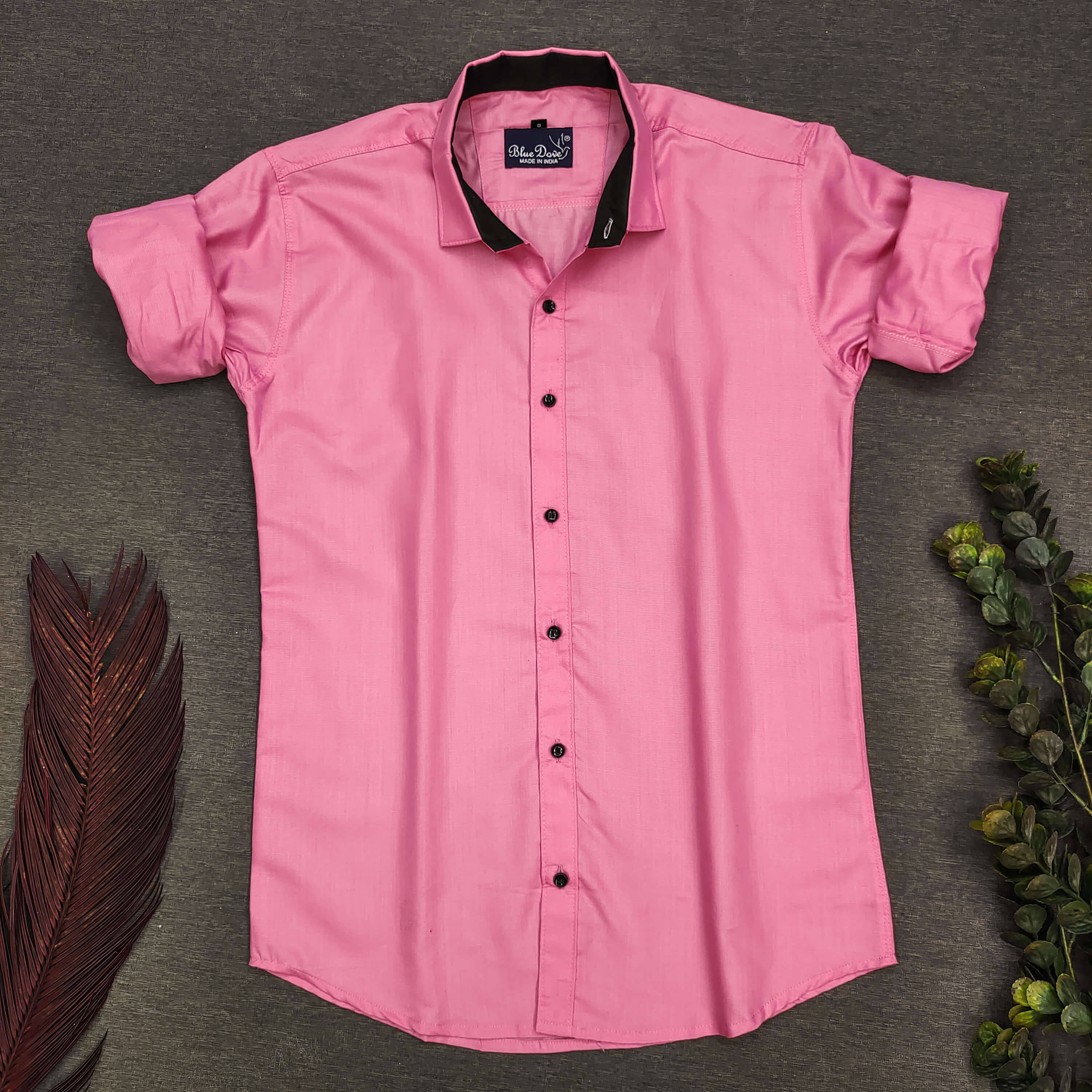 Bluedove Cotton Blend Regular Fit Solids Full Sleeves Men's Casual Shirt - Pink ( Pack of 1 ) Bluedove Cotton Blend Regular Fit Solids Full Sleeves Men's Casual Shirt - Pink ( Pack of 1 )