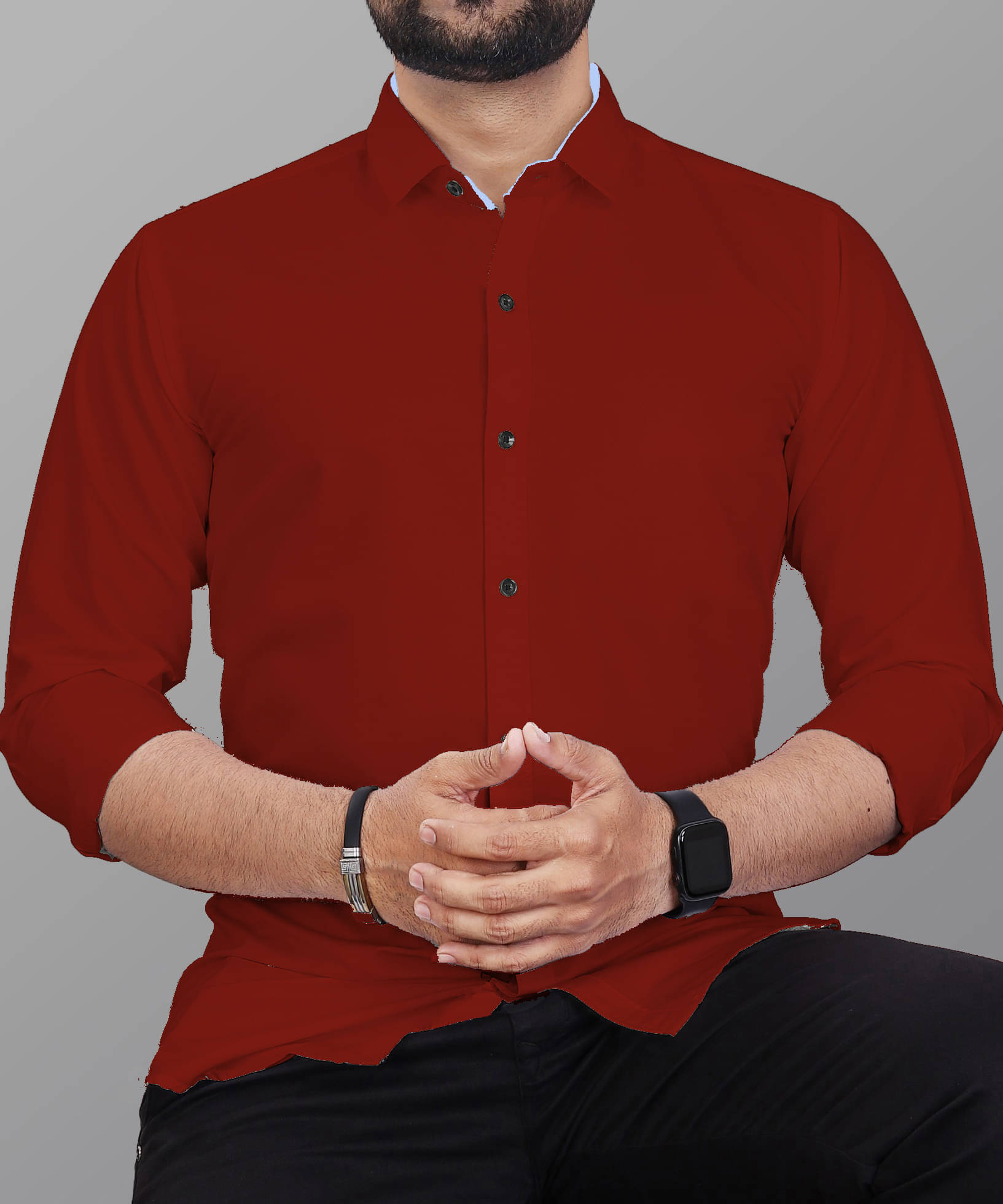     			Bluedove Cotton Blend Regular Fit Solids Full Sleeves Men's Casual Shirt - Red ( Pack of 1 )