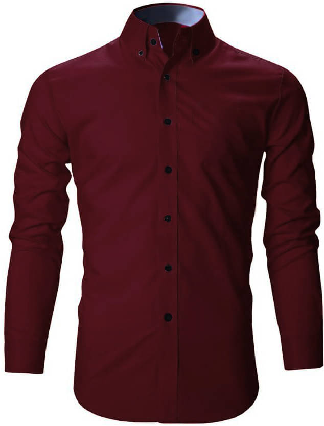     			Bluedove Cotton Blend Regular Fit Solids Full Sleeves Men's Casual Shirt - Maroon ( Pack of 1 )