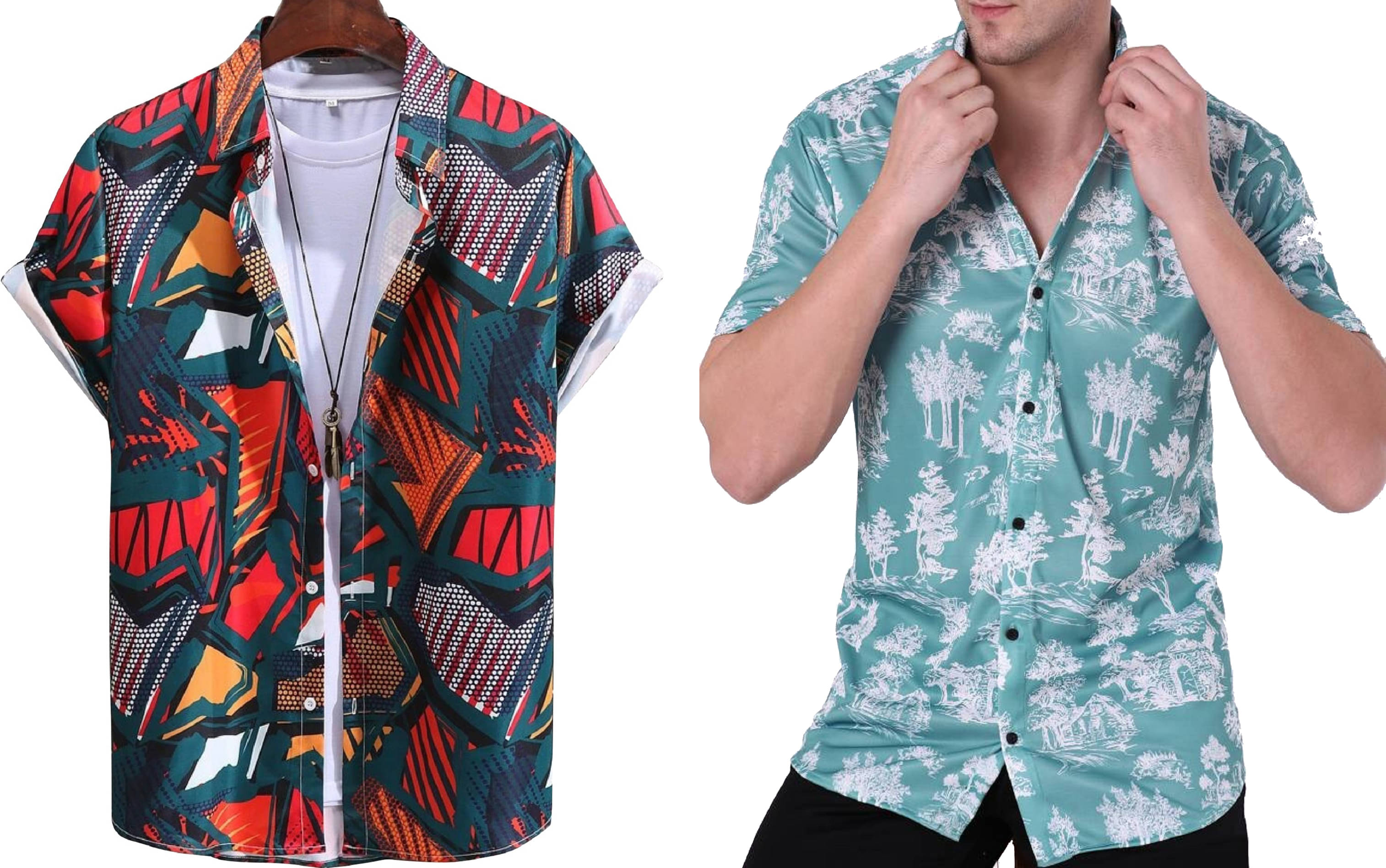     			Bluedove Elastane Regular Fit Printed Half Sleeves Men's Casual Shirt - Orange ( Pack of 2 )