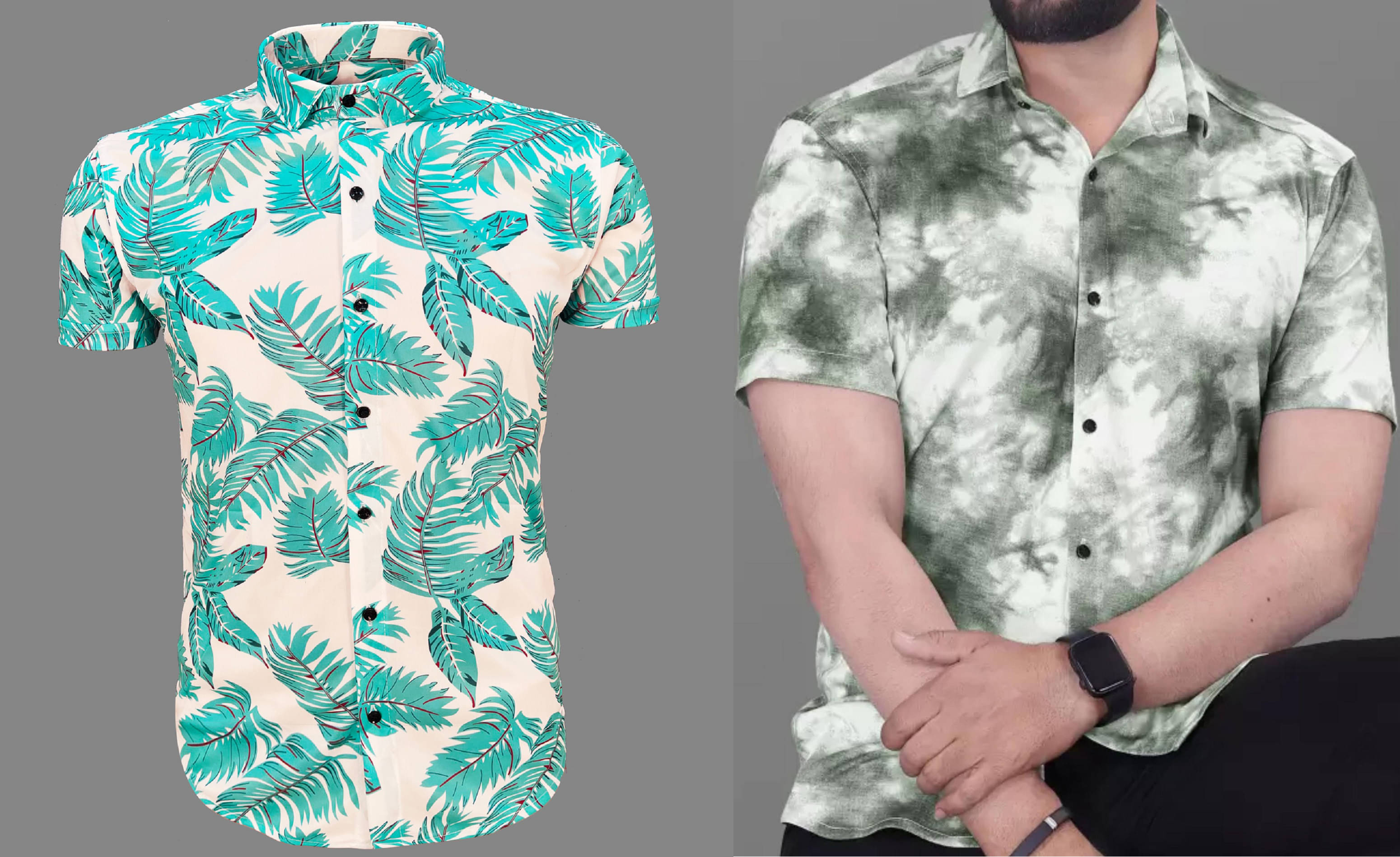 Bluedove Elastane Regular Fit Printed Half Sleeves Men's Casual Shirt - Lime Green ( Pack of 2 )     			Bluedove Elastane Regular Fit Printed Half Sleeves Men's Casual Shirt - Lime Green ( Pack of 2 )