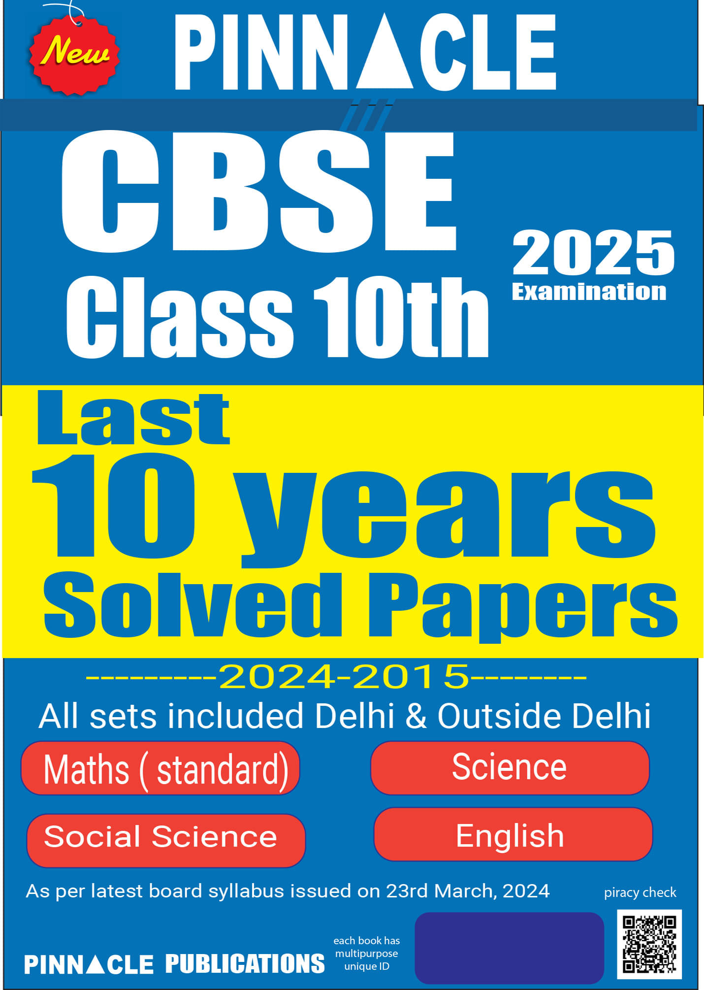 CBSE Class 10th - Last 10 Years Solved Papers (2024 - 2015) - All Sets Included Delhi & Outside Delhi Maths (Standard) CBSE Class 10th - Last 10 Years Solved Papers (2024 - 2015) - All Sets Included Delhi & Outside Delhi Maths (Standard)