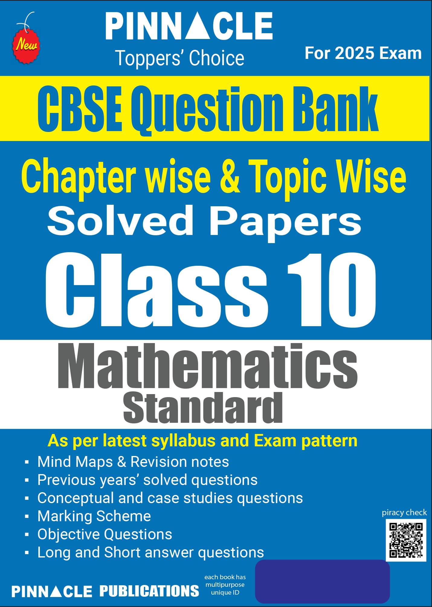 CBSE Question Bank Chapter-Wise & Topic-Wise Solved Papers Class 10 Mathematics (Standard) For Board Exams 2025 CBSE Question Bank Chapter-Wise & Topic-Wise Solved Papers Class 10 Mathematics (Standard) For Board Exams 2025