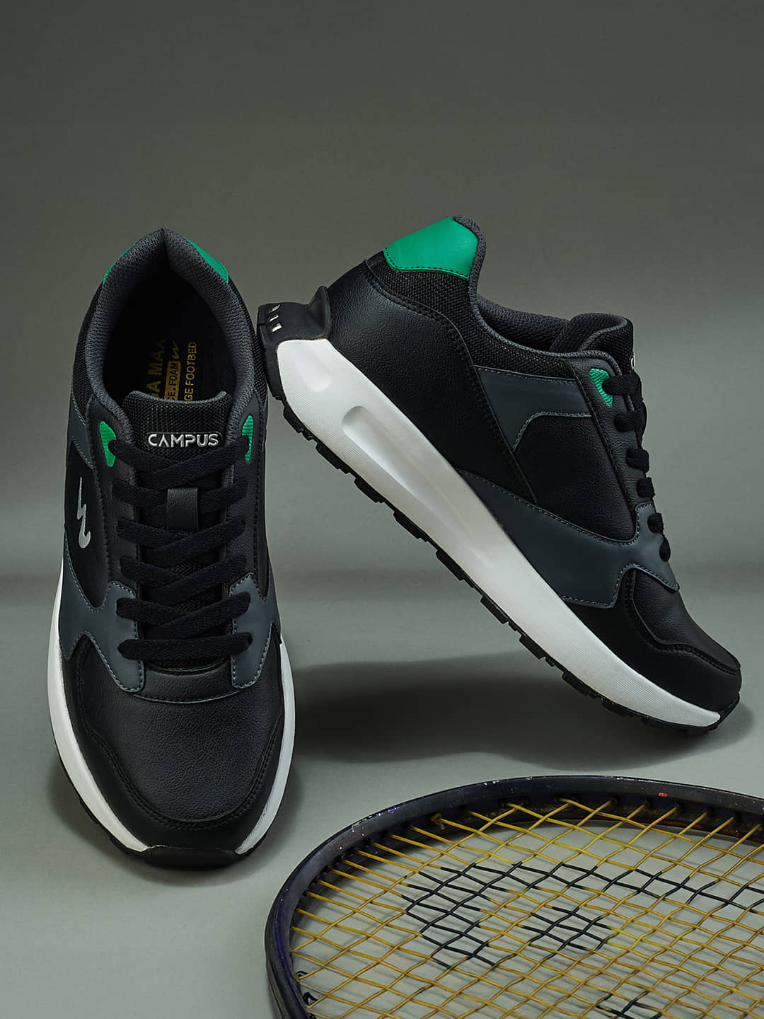 Campus OG-33 Black Men's Sneakers - Casual Shoes | Buy online on ZillyBuy