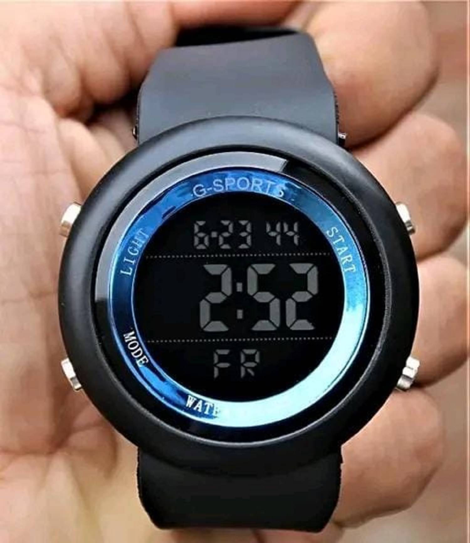     			DECLASSE Black PU Digital Men's Watch