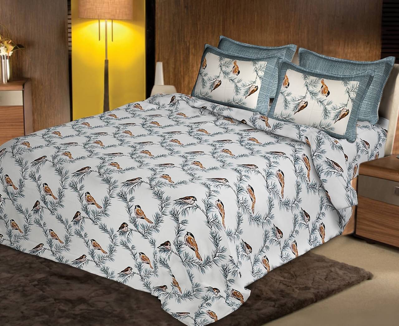     			DESHBANDHU DBK Cotton 1 Double Bedsheet with 2 Pillow Covers ( Gray )