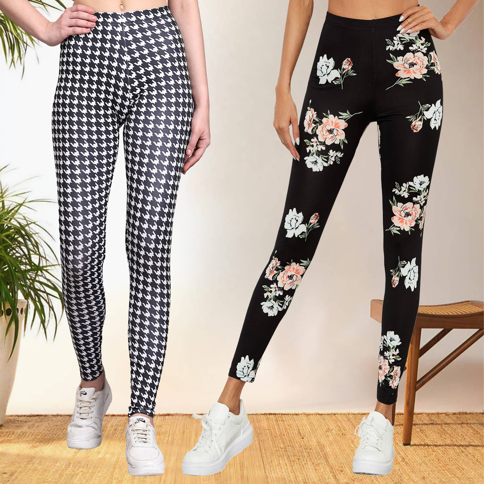     			DTR FASHION - Cotton Blend Regular Fit Multicolor Women's Jeggings ( Pack of 2 )