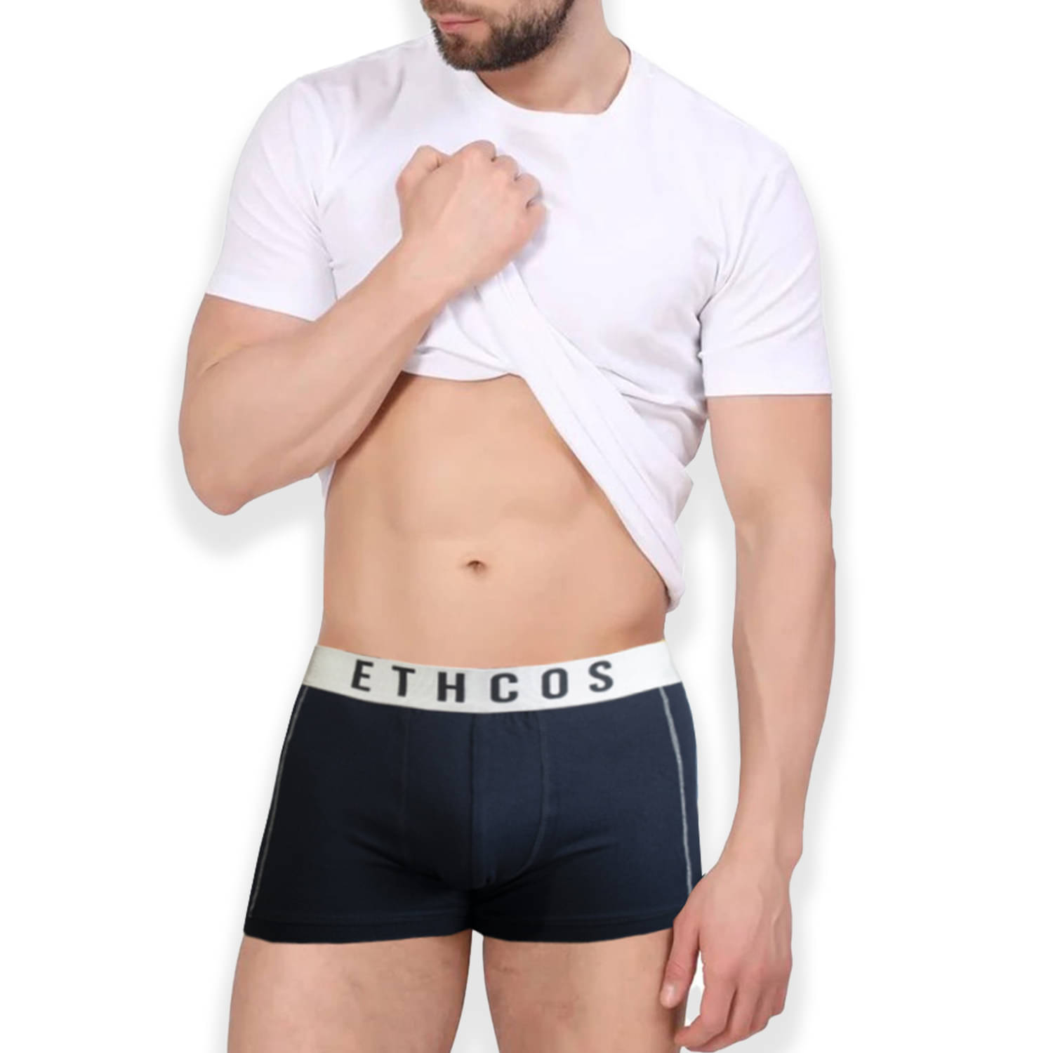     			ETHCOS Pack of 1 Modal Trunks For Men's ( Navy Blue )