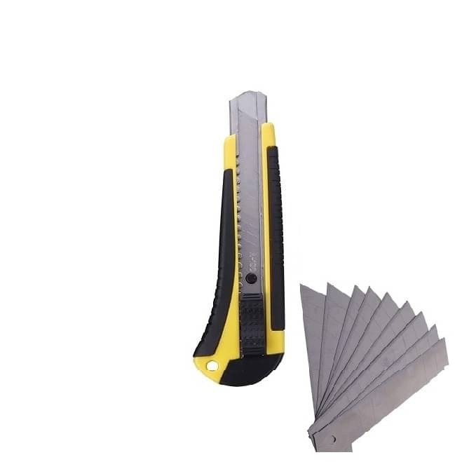 Eclet Heavy Duty 18 mm Cutter Knife with 10 Replacement Blades(Color as per Availability)(A)T Eclet Heavy Duty 18 mm Cutter Knife with 10 Replacement Blades(Color as per Availability)(A)T