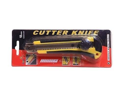     			Eclet Heavy Duty 18 mm Cutter Knife [ Color as per Availability | Cutter Pack of 3 ]-A