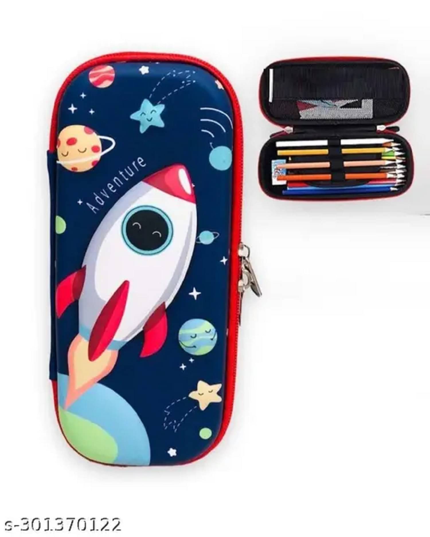     			FEDIFU 3D Cover Space Rocket Theme Pencil Case | Large Capacity Pencil Pouch Bag | Compass Education Pouch Organizers for Kids Children | Storage Box Childhood Presents