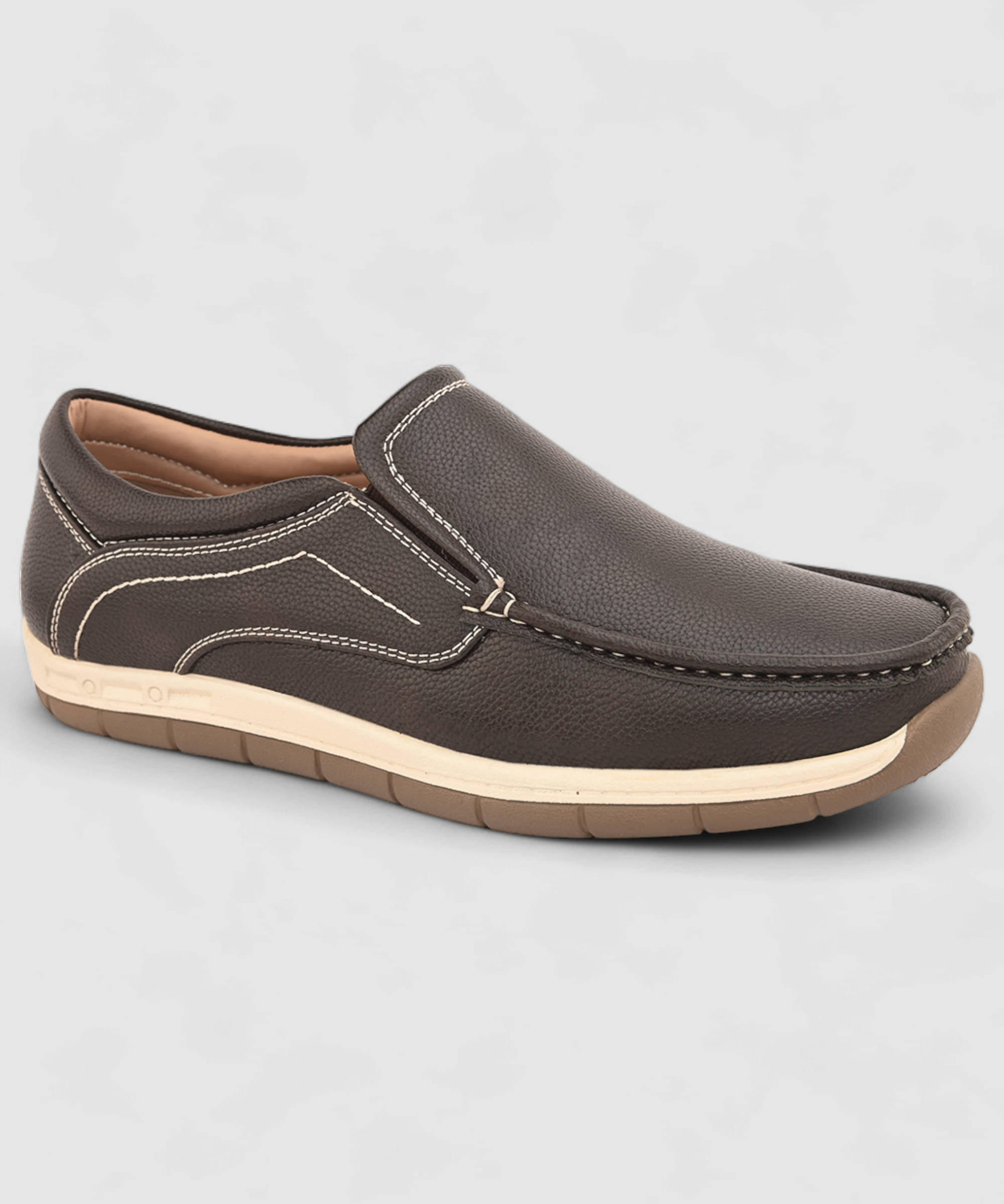 Fentacia MEN CASUAL SHOES Brown Men's Slip-on Shoes Fentacia MEN CASUAL SHOES Brown Men's Slip-on Shoes