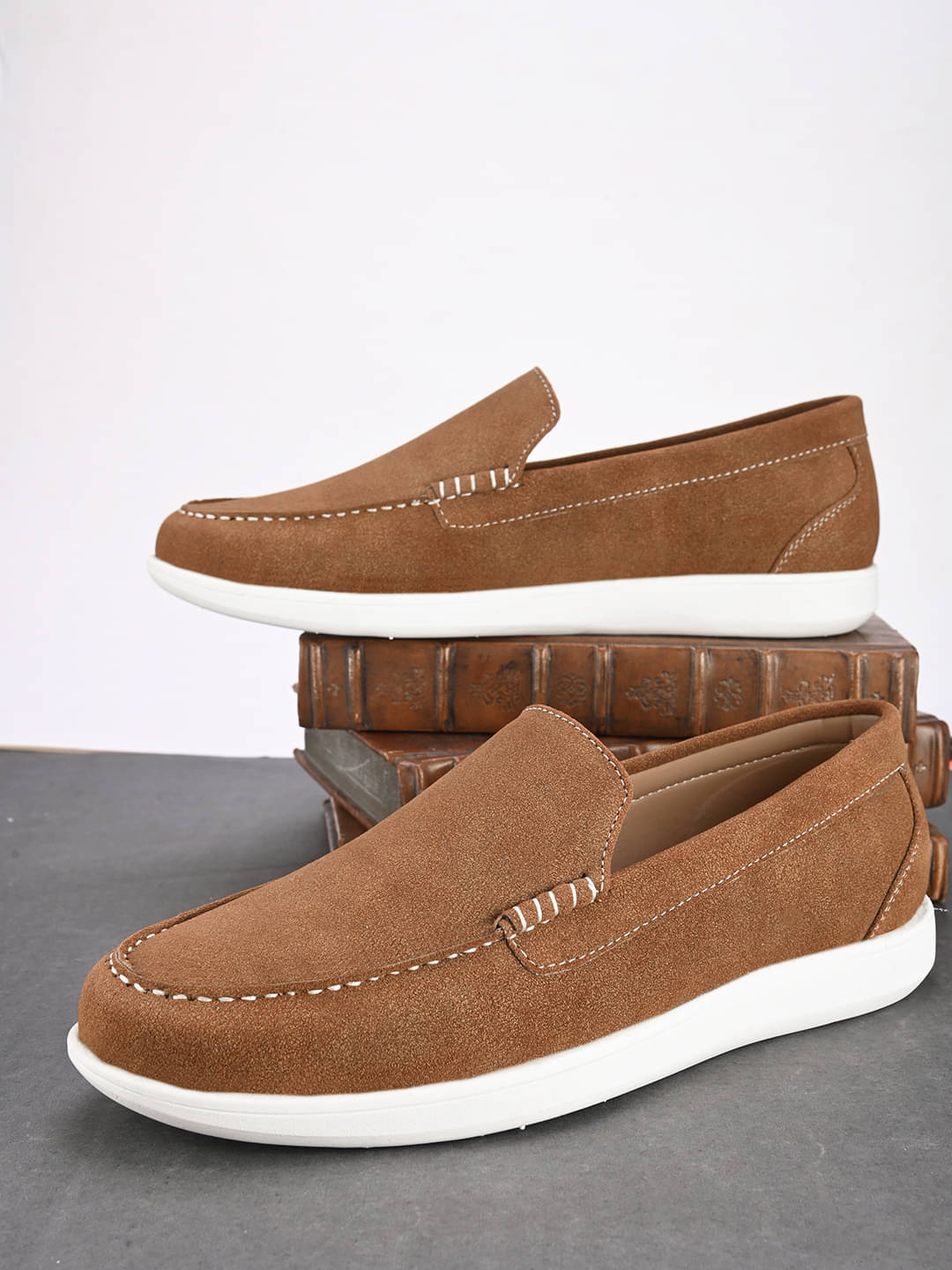 Fentacia MEN CASUAL SHOES Tan Men's Slip-on Shoes Fentacia MEN CASUAL SHOES Tan Men's Slip-on Shoes