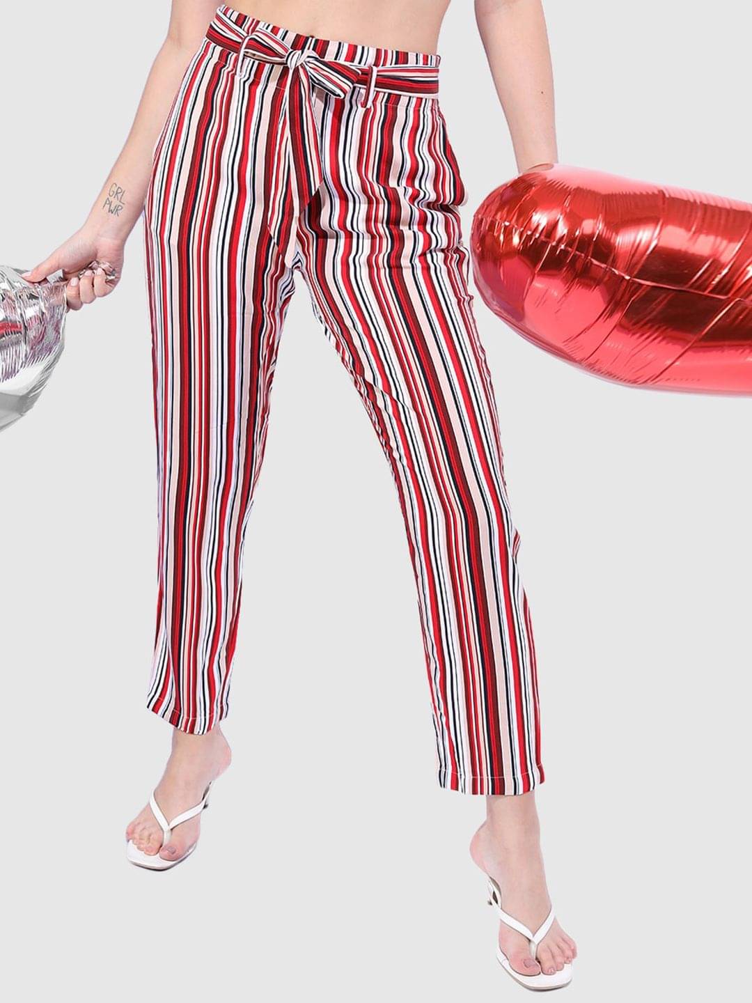     			Freehand Pack of 1 Viscose Tapered Women's Casual Pants ( Red )