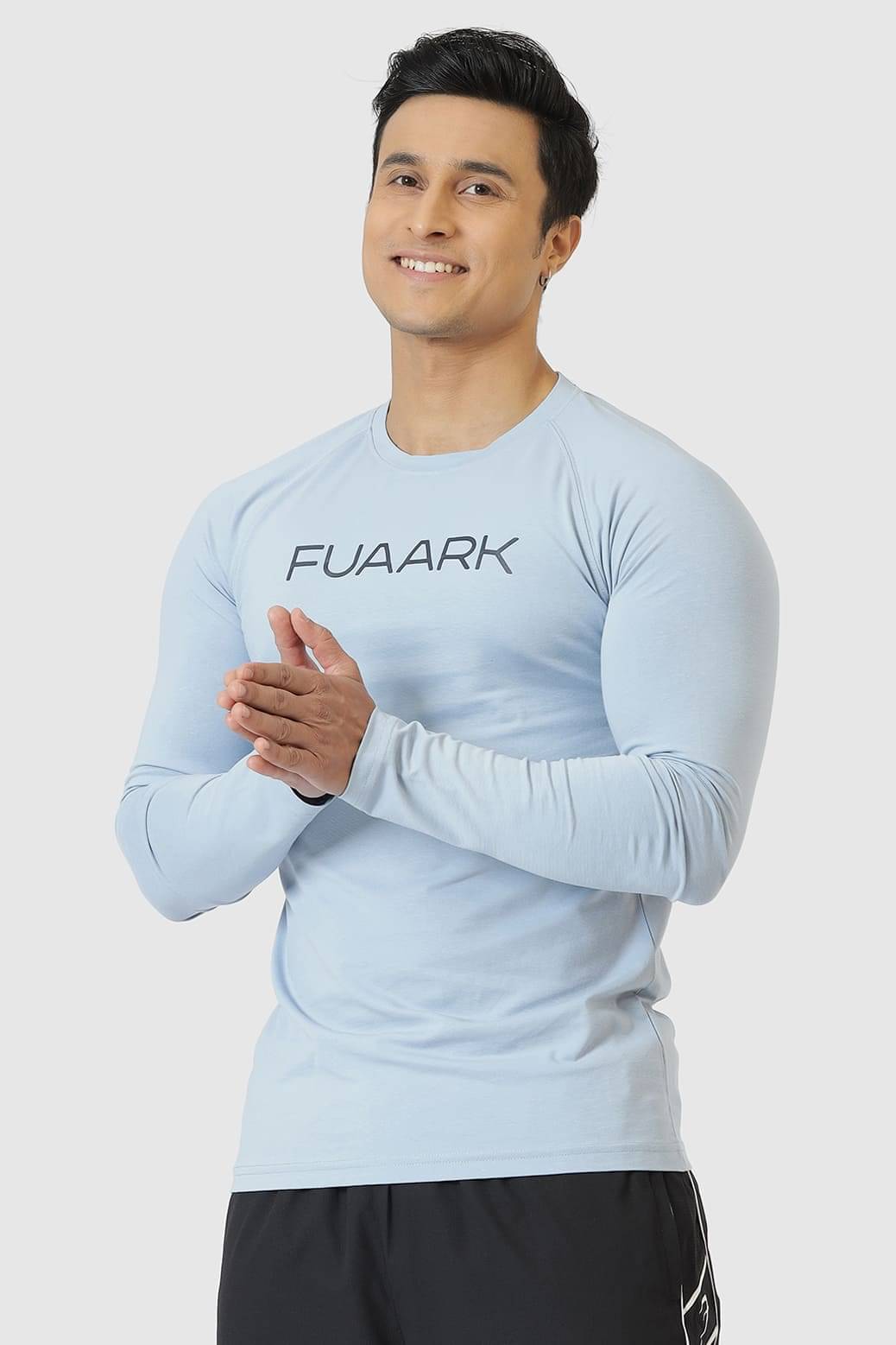     			Fuaark Blue Cotton Slim Fit Men's Sports T-Shirt ( Pack of 1 )