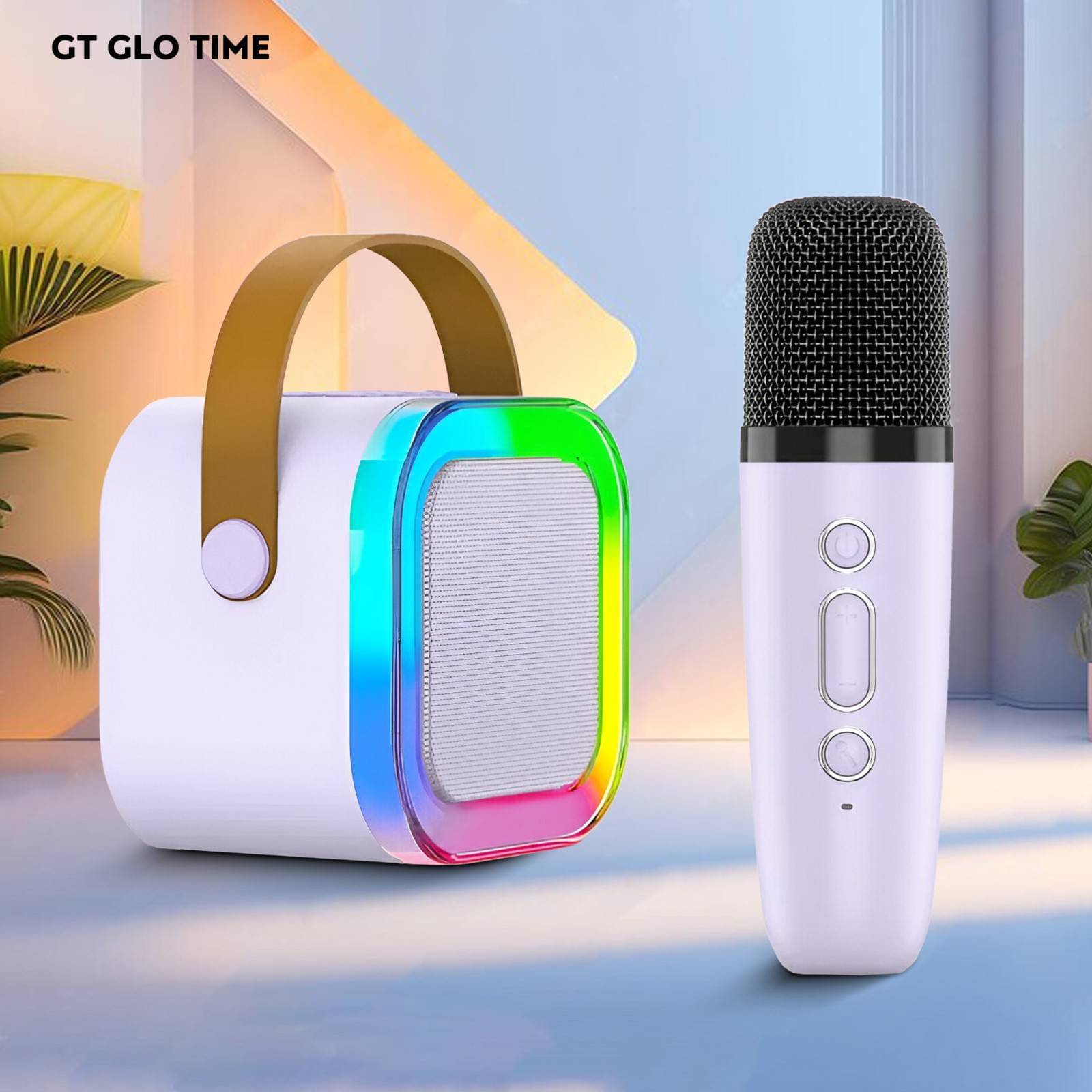     			GT GLOTIME Bluetooth Speaker 10 W Bluetooth Speaker Bluetooth V 5.1 with USB,LED lights Torch,3D Bass Playback Time 6 hrs White