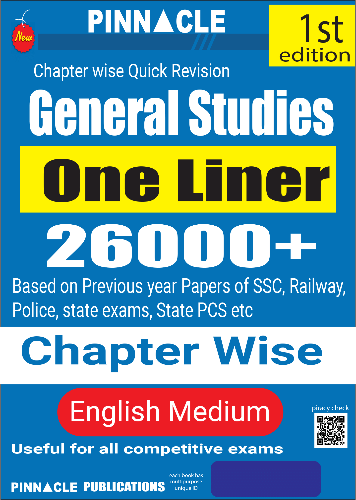 General Studies one liner 26000+ chapter-wise  | Based on previous year papers of ssc, railway, police, state exam, State PCS etc | English medium