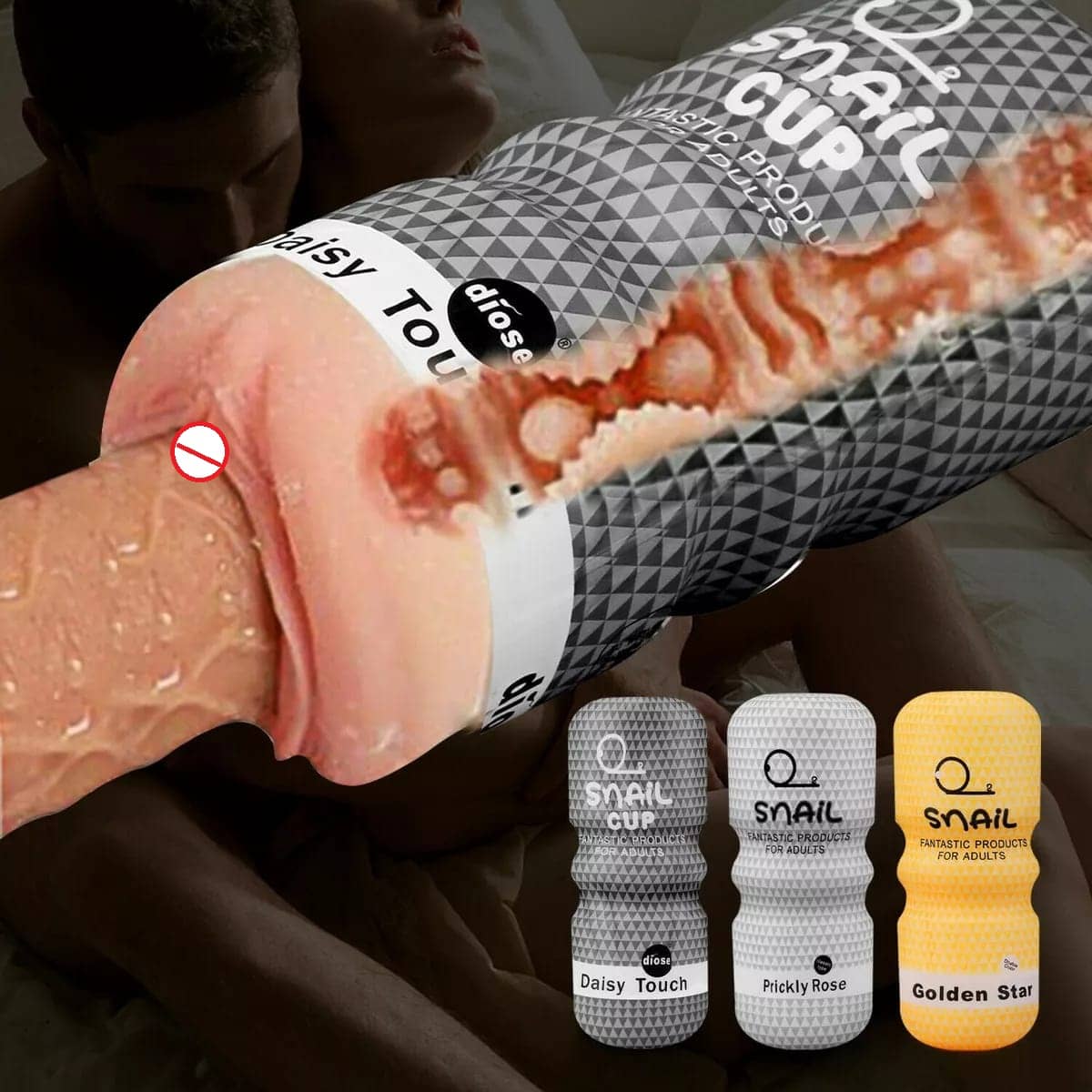 KAMAHOUSE SNAIL CUP MALE MASTURBATOR REALISTIC POCKET PUSSY STROKER VAGINA ORAL ANAL ADULT SEX TOY