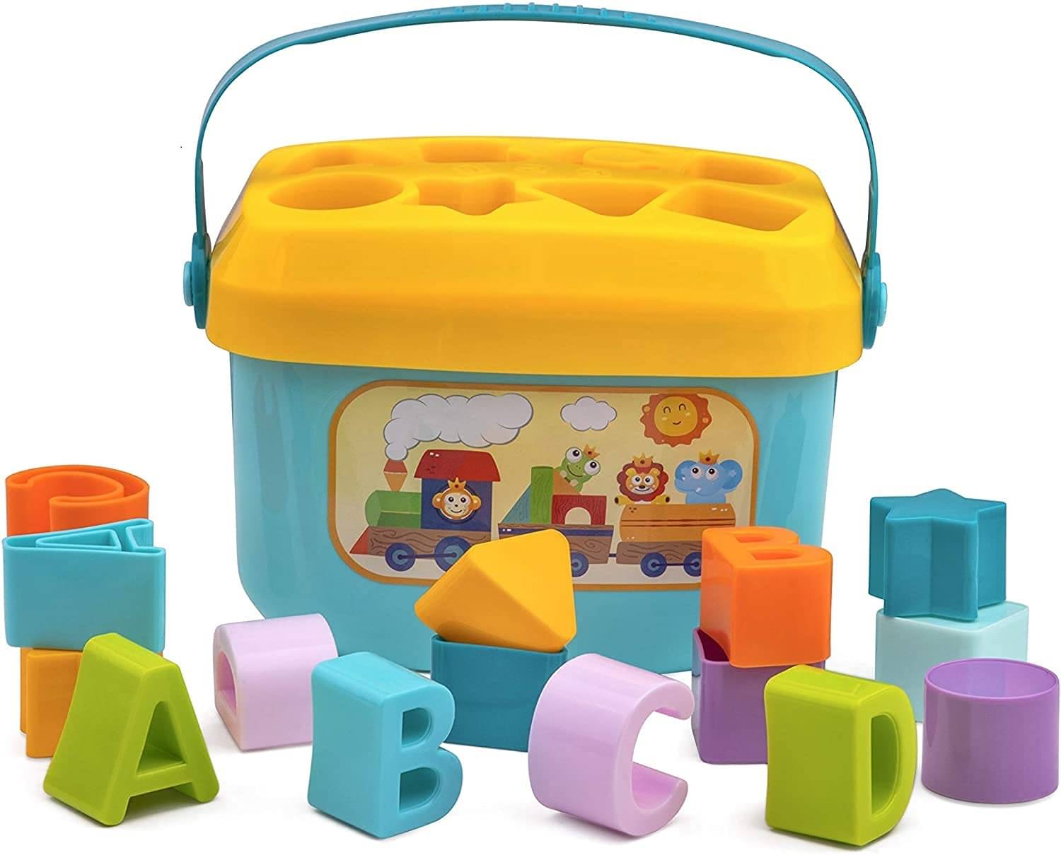     			Kids Baby First's Block Shape Sorter Colors ABCD Shape Toys for 1 Year Old Girl Plastic Baby&Toddler (Multi Color) (Block), 1 Piece