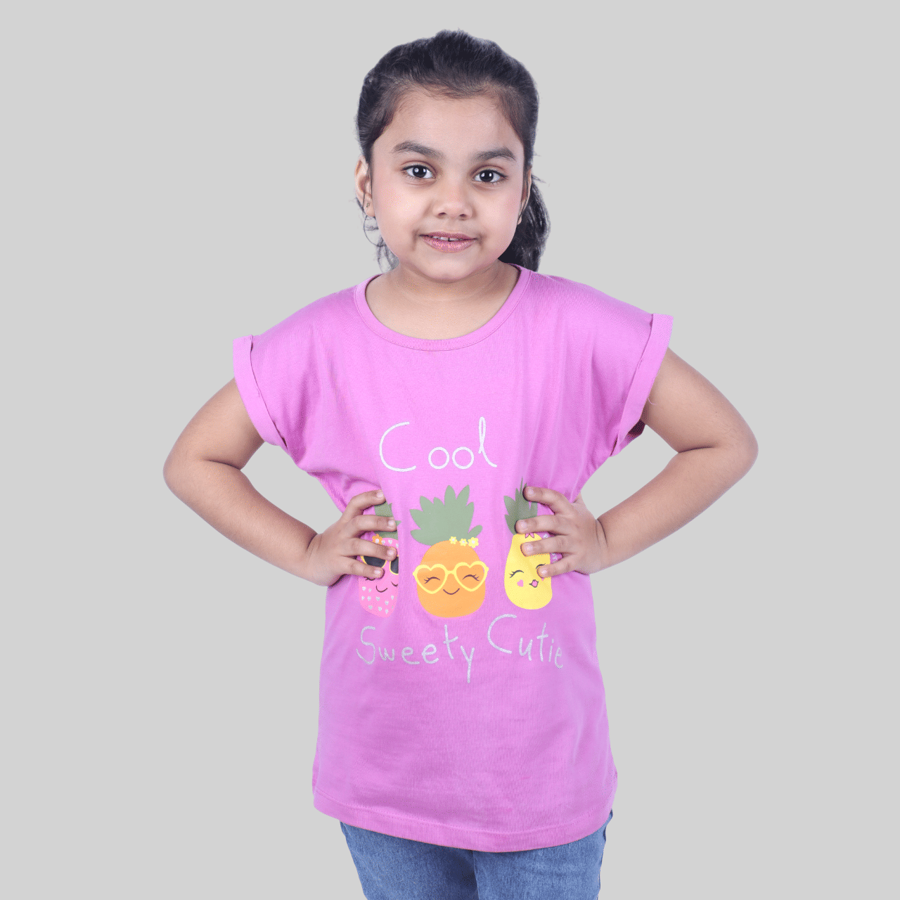     			Kidzee Kingdom Pack of 1 Girls Cotton T-Shirt ( Pink )