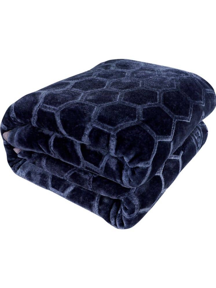 Kunal Prints Mink Solid Single Bed Blanket ( 215 cm x 150 cm ) - Grey ( Pack of 1 )