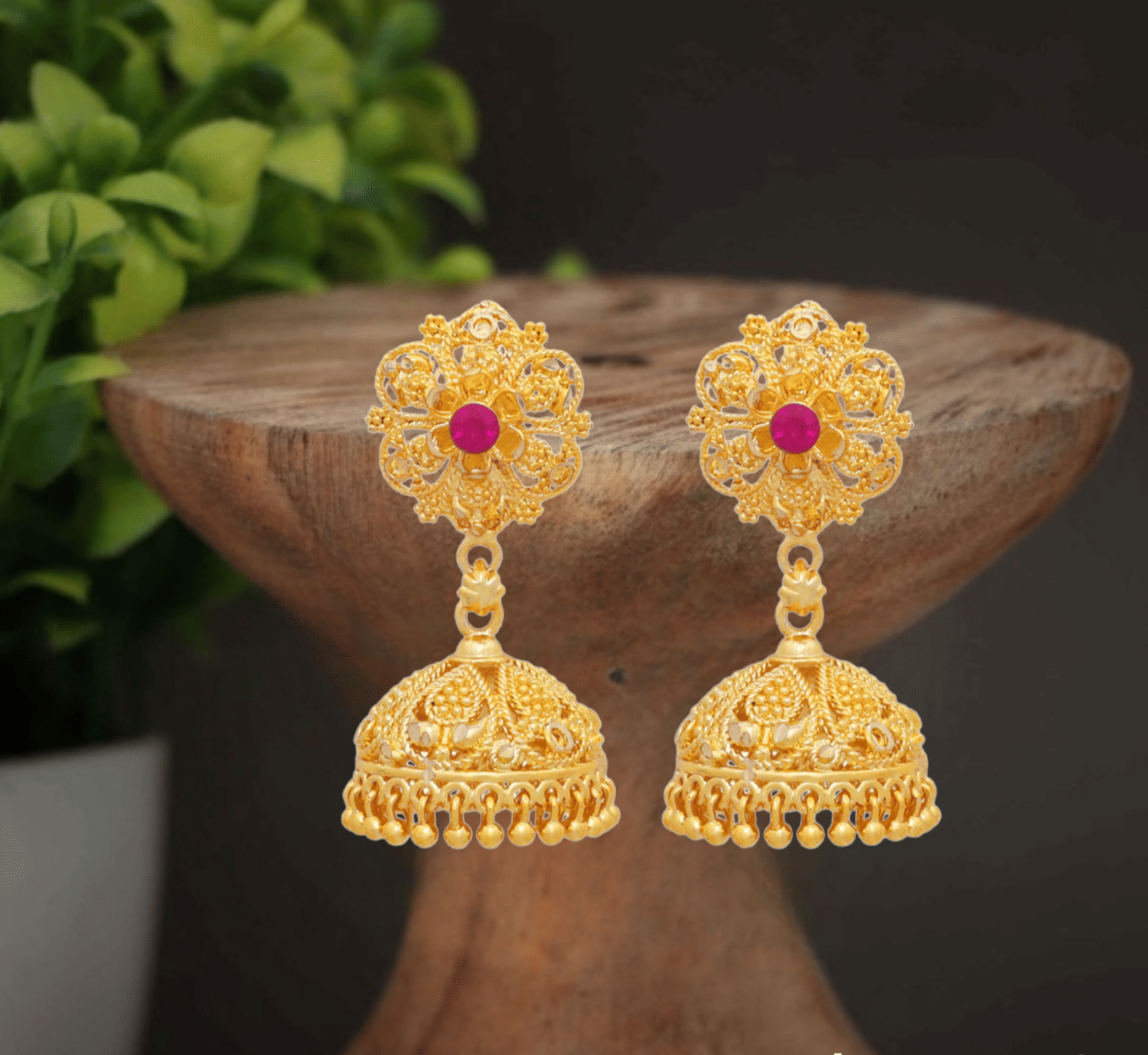     			LUV FASHION Fluorescent Pink Jhumki Earrings ( Pack of 1 )