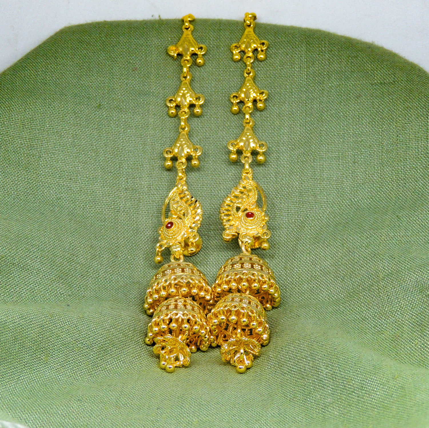 LUV FASHION Golden Jhumki Earrings ( Pack of 1 ) - Earrings | Buy online on ZillyBuy