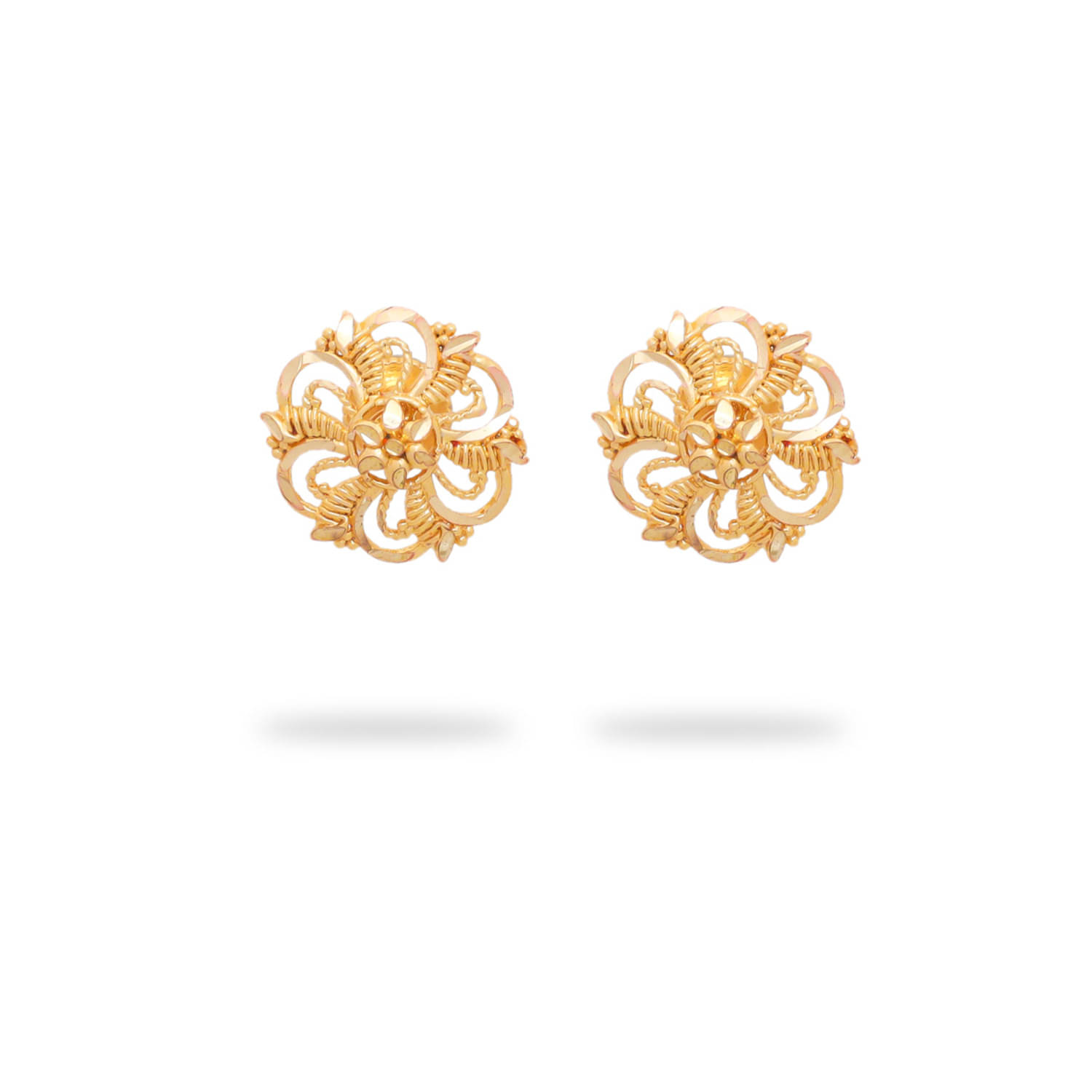     			LUV FASHION Golden Stud Earrings ( Pack of 1 )